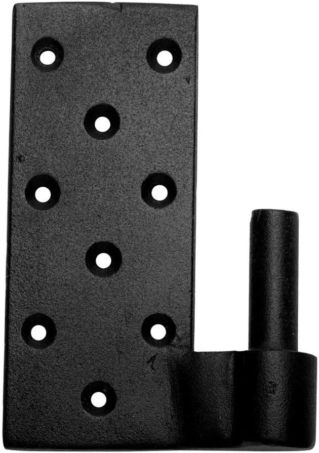 4-Piece Set of Black Wrought Iron Pintle Straps - Door Hinges with Easy Installation