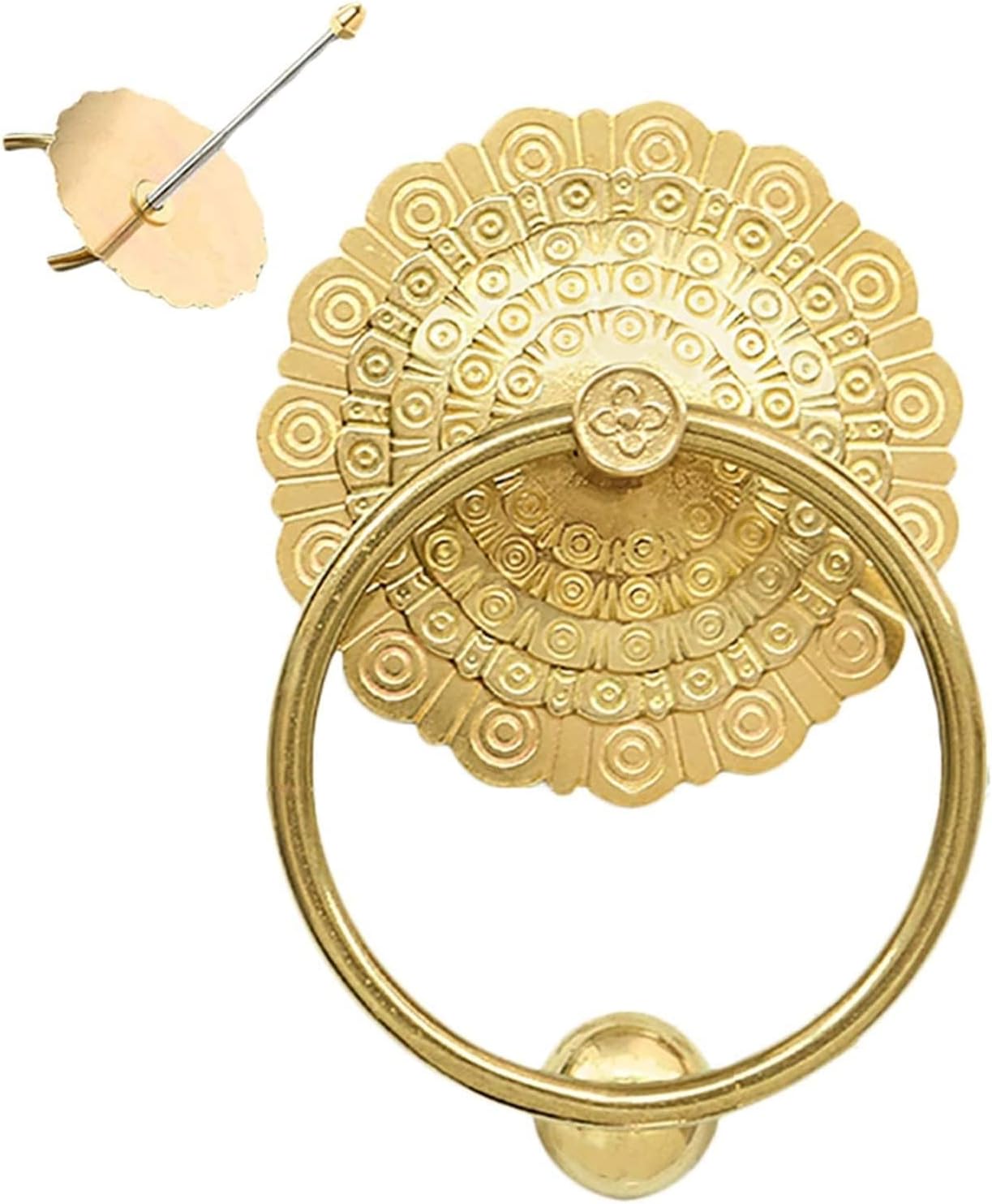 VINTAGE DOOR KNocker Handmade Metal Door Decor Antique Gold Finish Perfect Front Door Addition