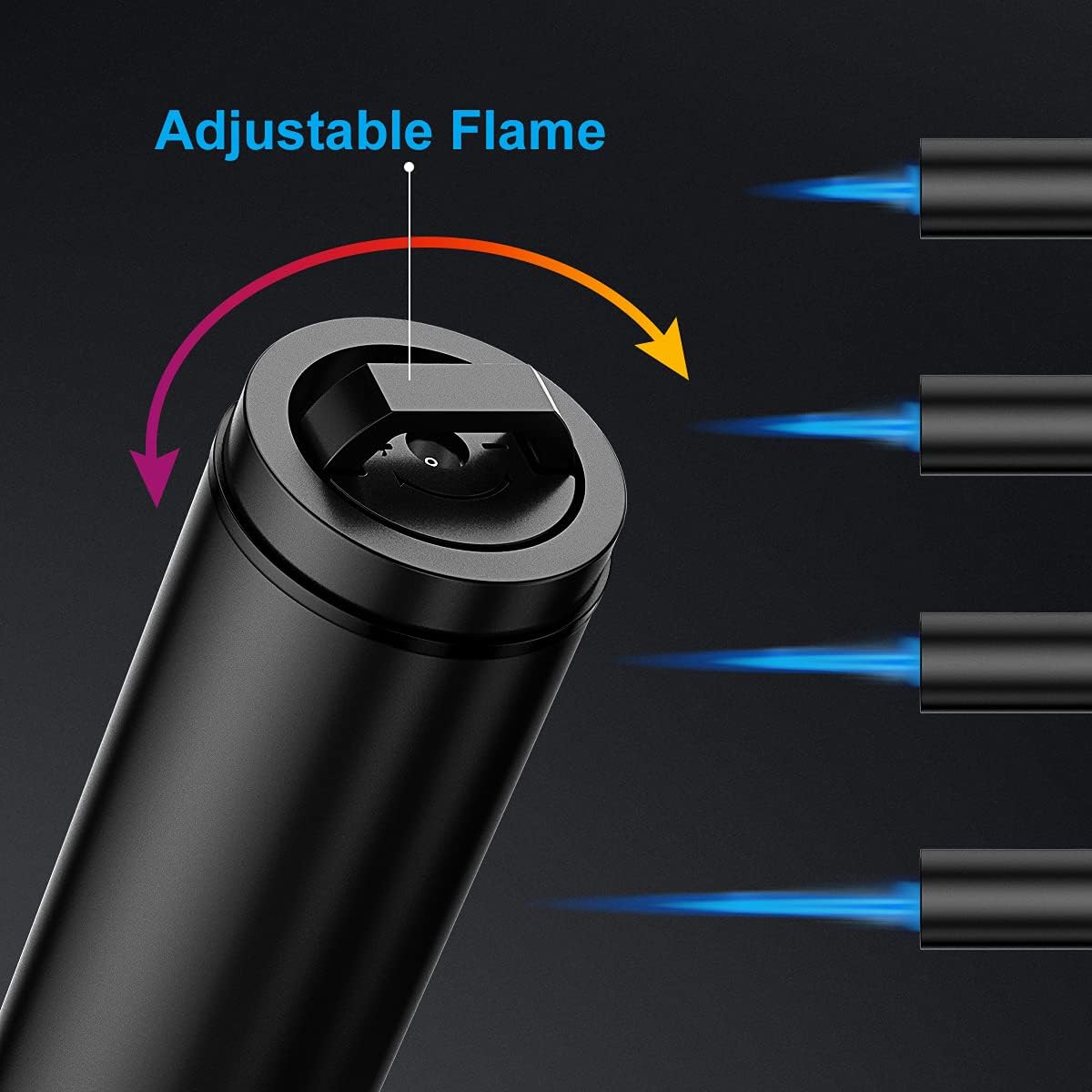 Windproof Torch Lighter 2Pack Adjustable Jet Flame Double-Ended High-Tech Long-Lasting Perfect for BBQ Away