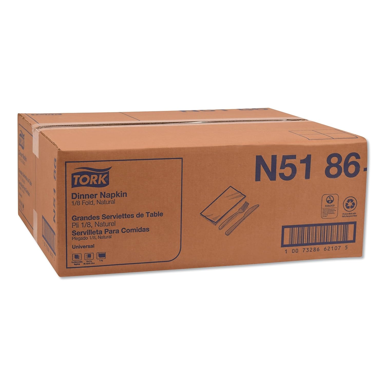 Tork Natural Dinner Napkins 1-ply 18 Fold Eco-Friendly Perfect for High-Volume Use