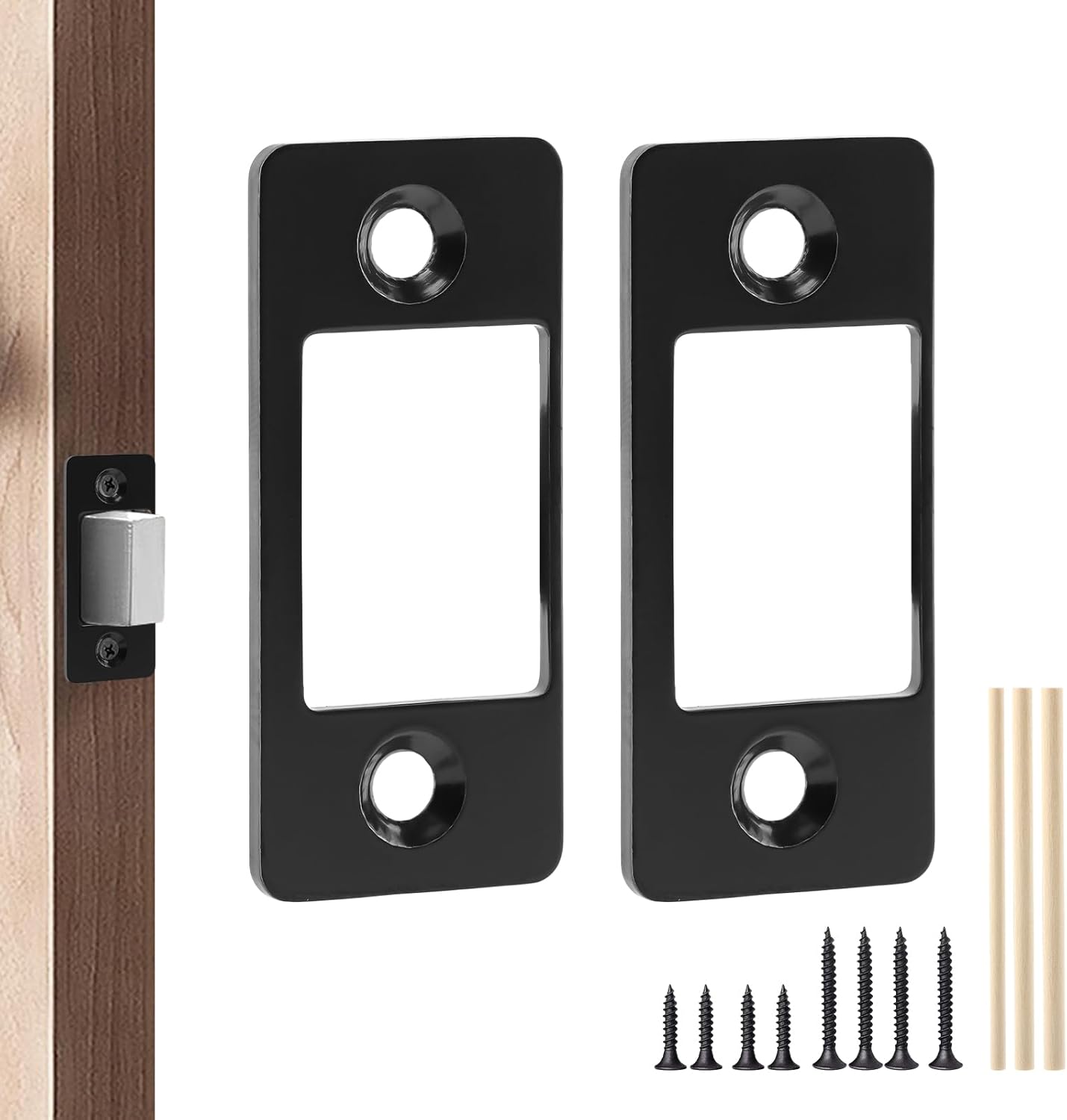 2 Pack Deadbolt RestorerStrike PlatesStainless Steel Latch Rest Home Security Door Repair