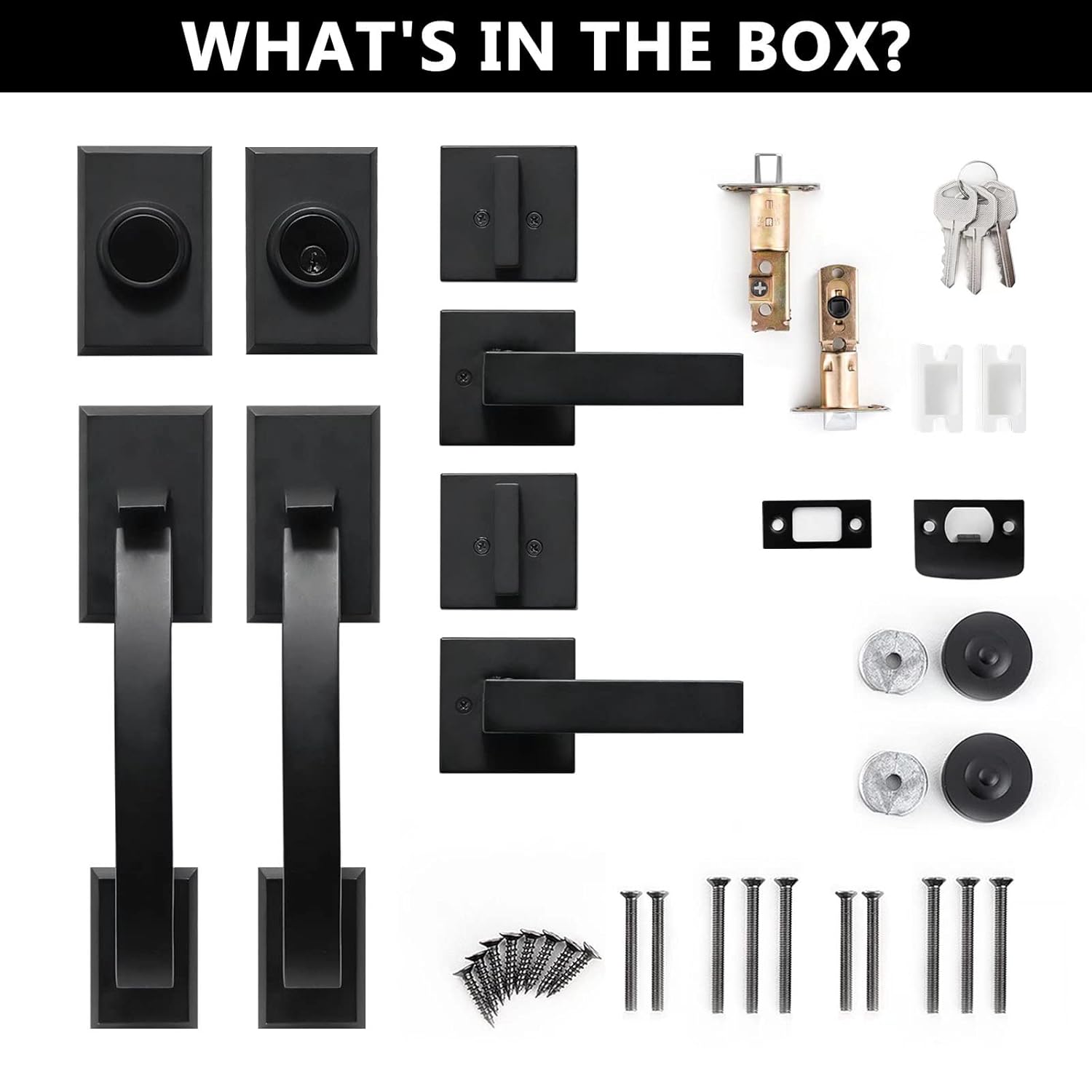 NeuTypePremium Double Door Handle Set with Heavy Duty Lock for Home Commercial Use