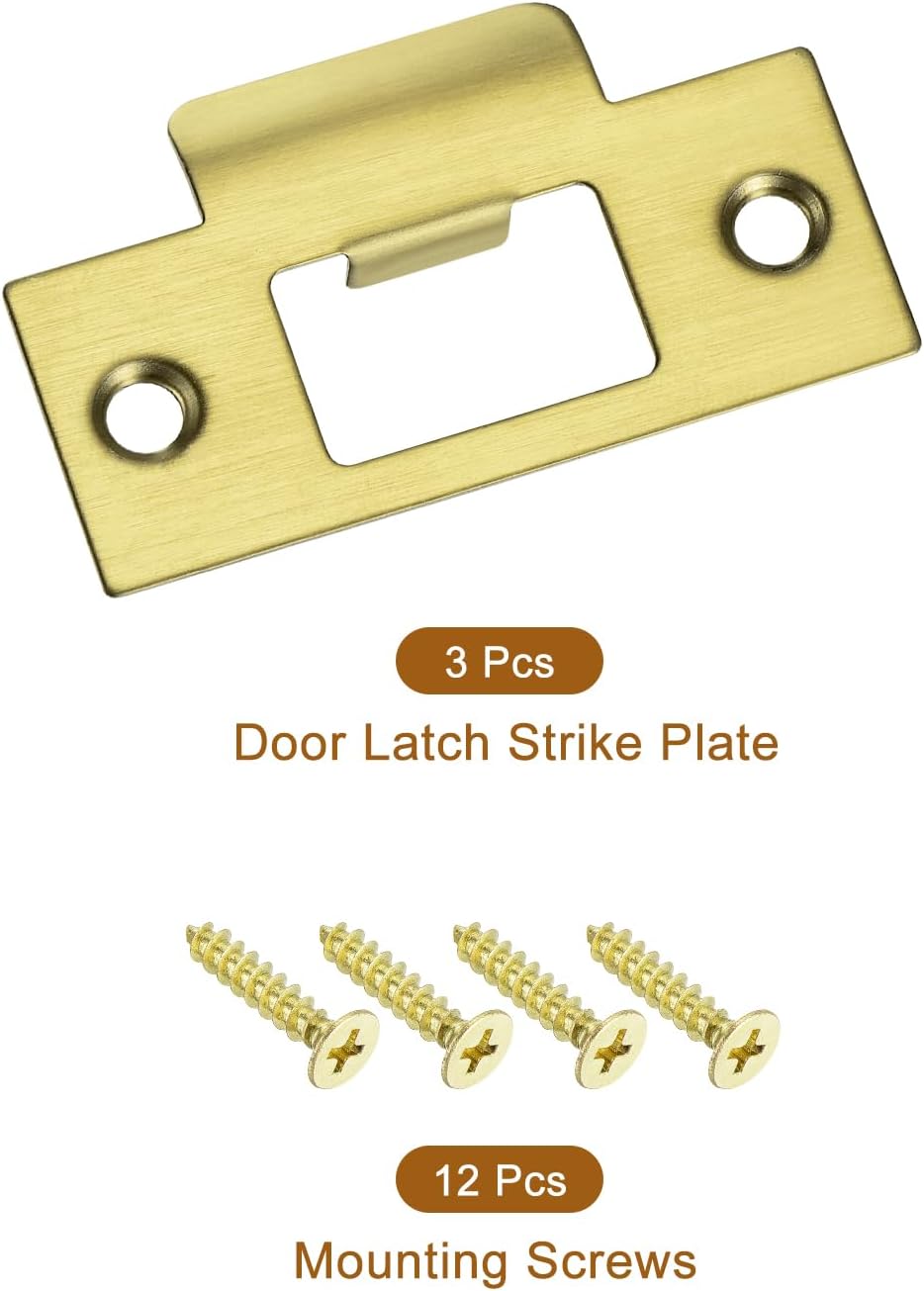 Replace Your Door Latch with Our 3-Piece Stainless Steel Strike Plate for a Safer and Stronger Home