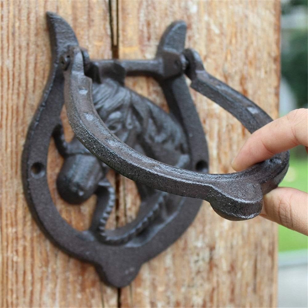 Durable Vintage Metal Door Knocker antique Horse Head Handle Set