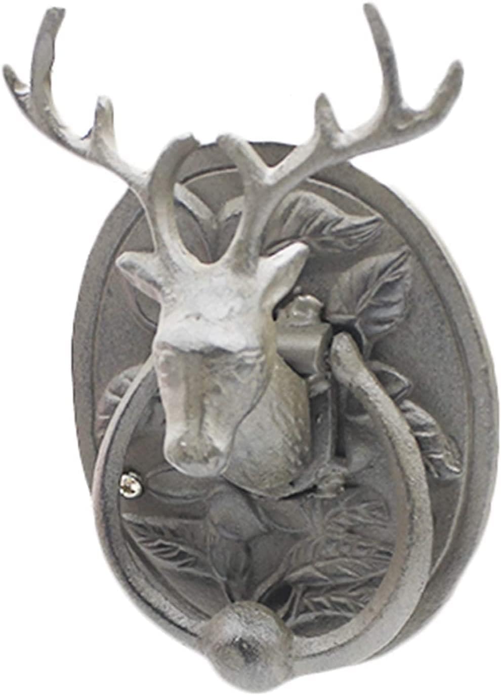 SEVEEZ Vintage Farmhouse Cast Iron Door Knocker with Elk Design