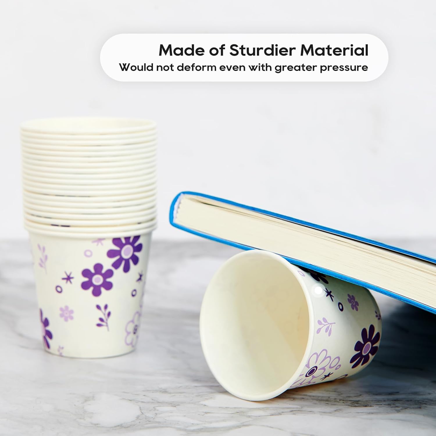 300-Pack 3oz Disposable Bathroom Cups Floral Design Perfect for Parties Birthdays and Travel