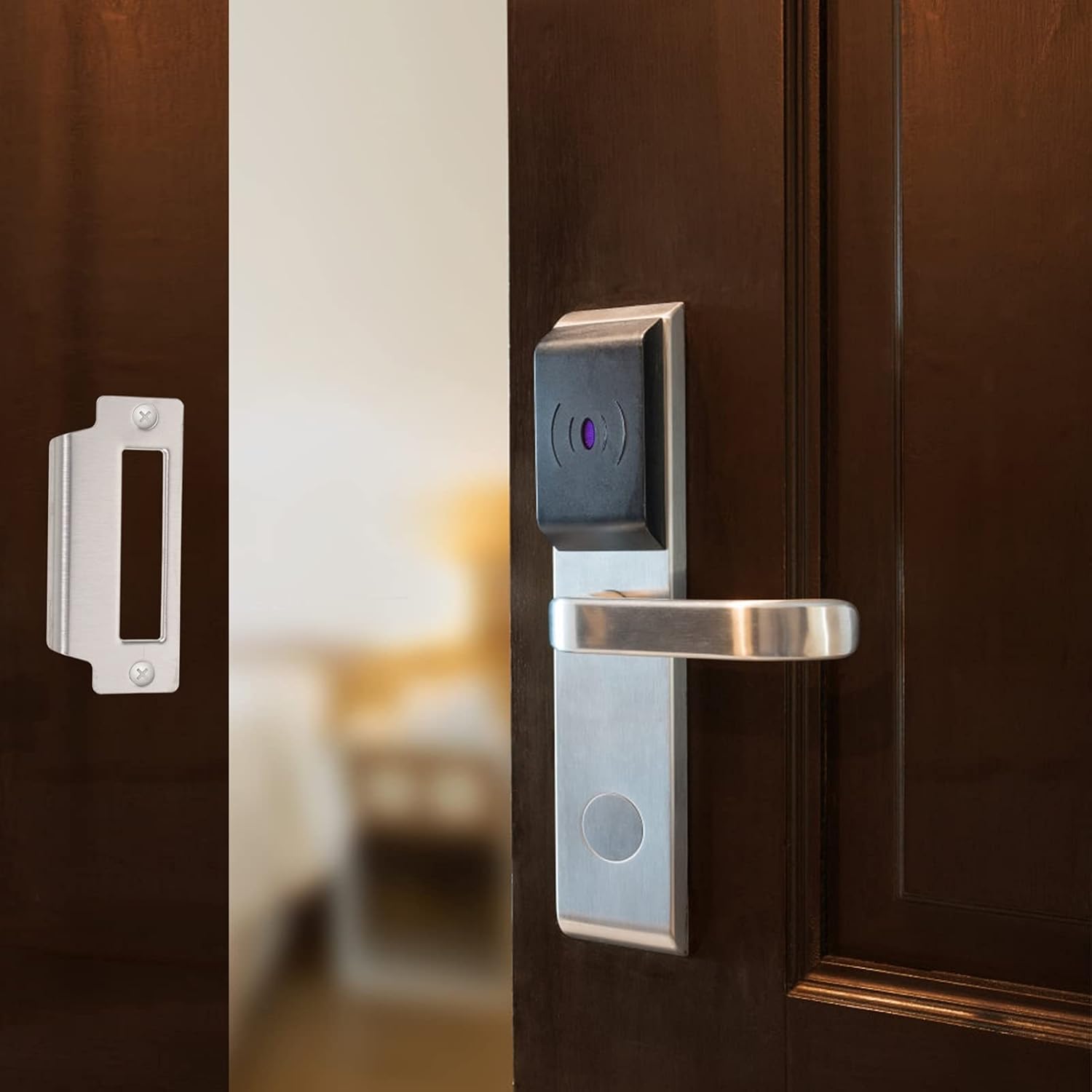 DOITool 5-Piece Stainless Steel Door Strike Plate Set for Enhanced Home Security