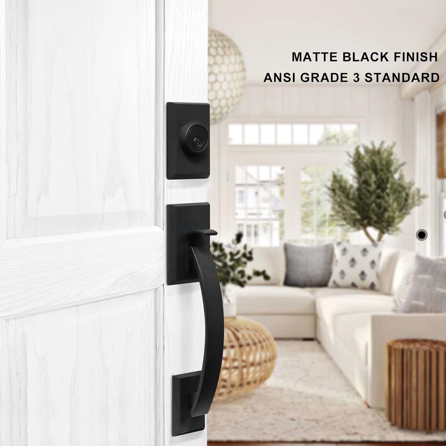 NeuTypePremium Double Door Handle Set with Heavy Duty Lock for Home Commercial Use