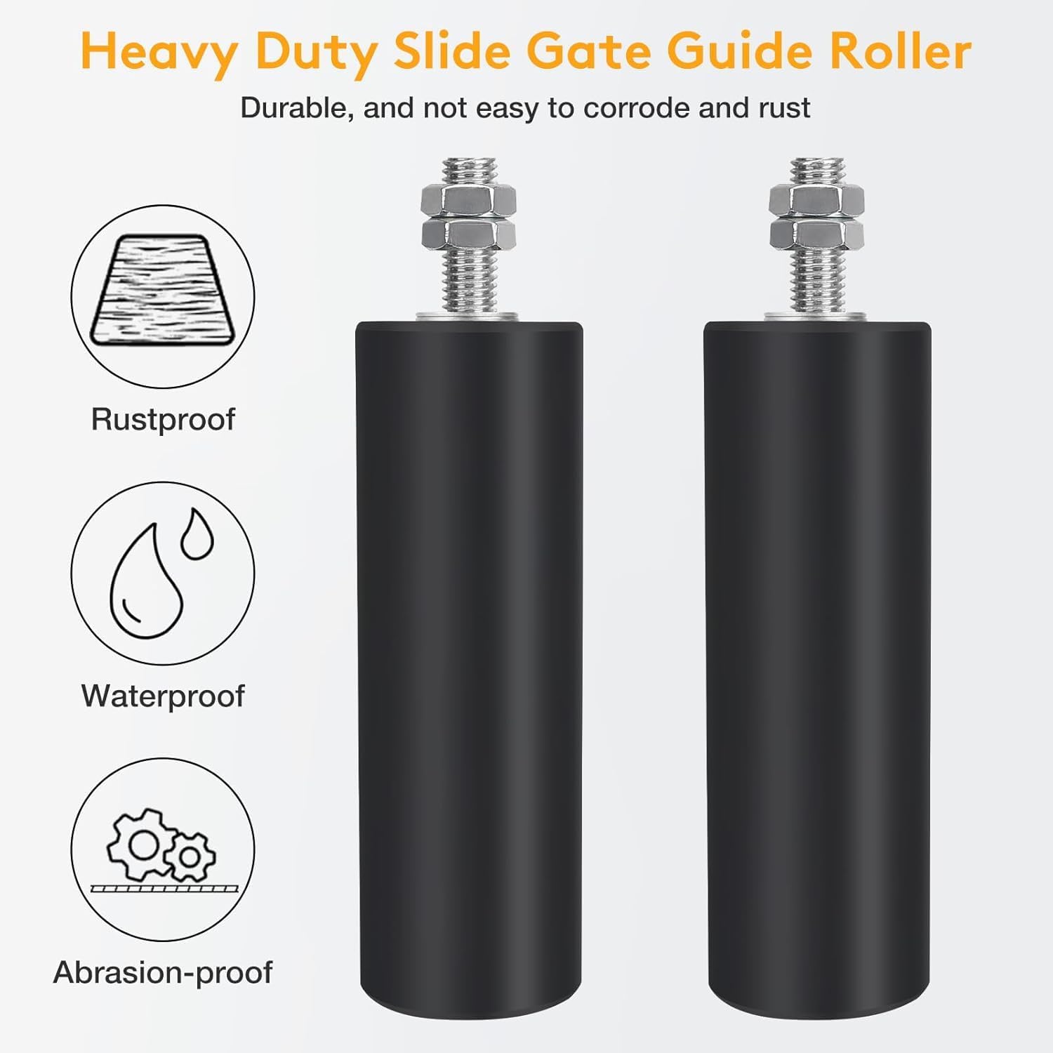 2 Pack 6 Heavy Duty Gate Roller Guide with L-Bracket Universal Adjustable Sliding Door Hardware