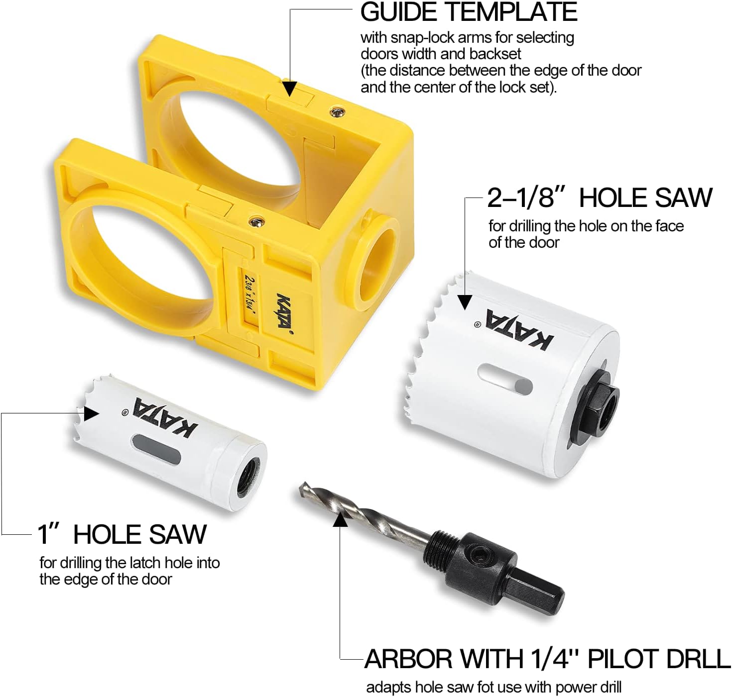 KATA Bi-Metal Door Lock Installation Kit for Metal and Wood Doors