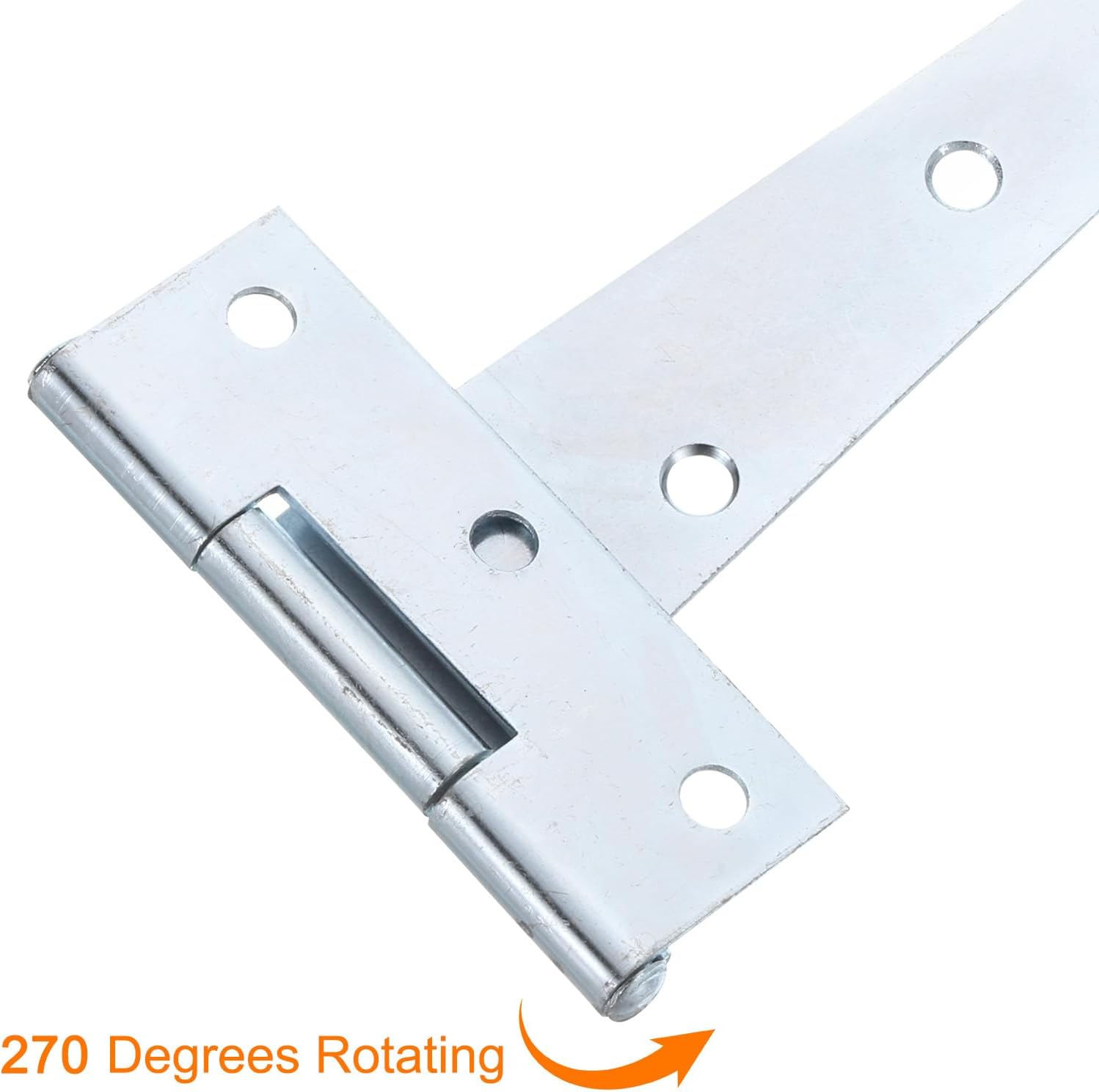 4Pcs T-Strap Door Hinges 9inch Wrought Tee Shed Gate Hinges White Zinc
