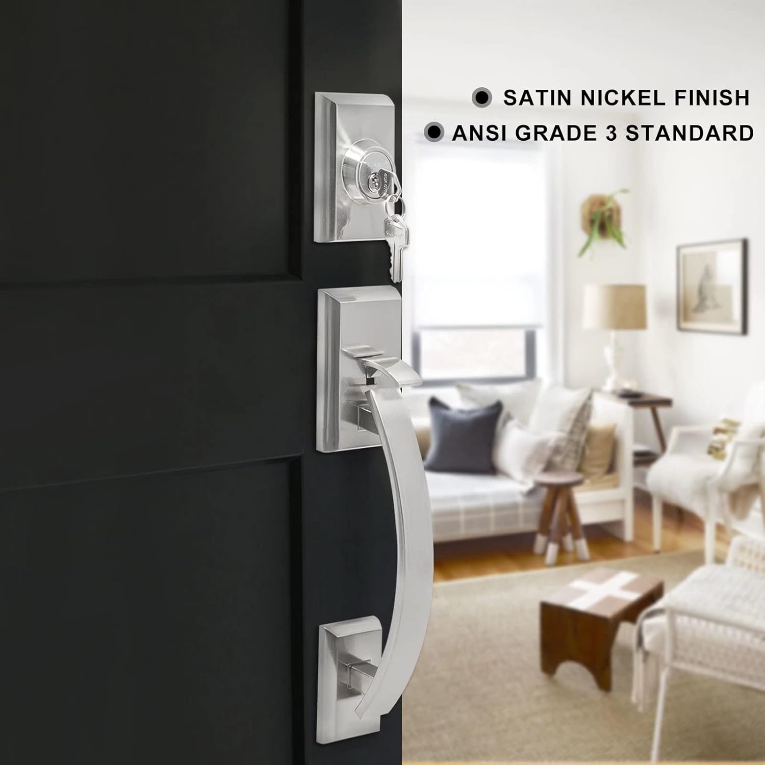 NeuType Front Door Handle Set - Heavy Duty Door Lock for Standard Doors