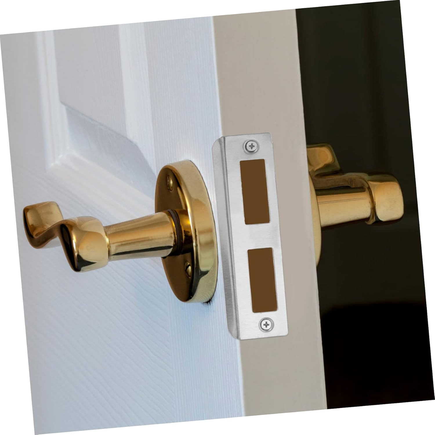 Stainless Steel Door Plate Kit for DeadboltInstallation - Secure Durable Door Reinforcement