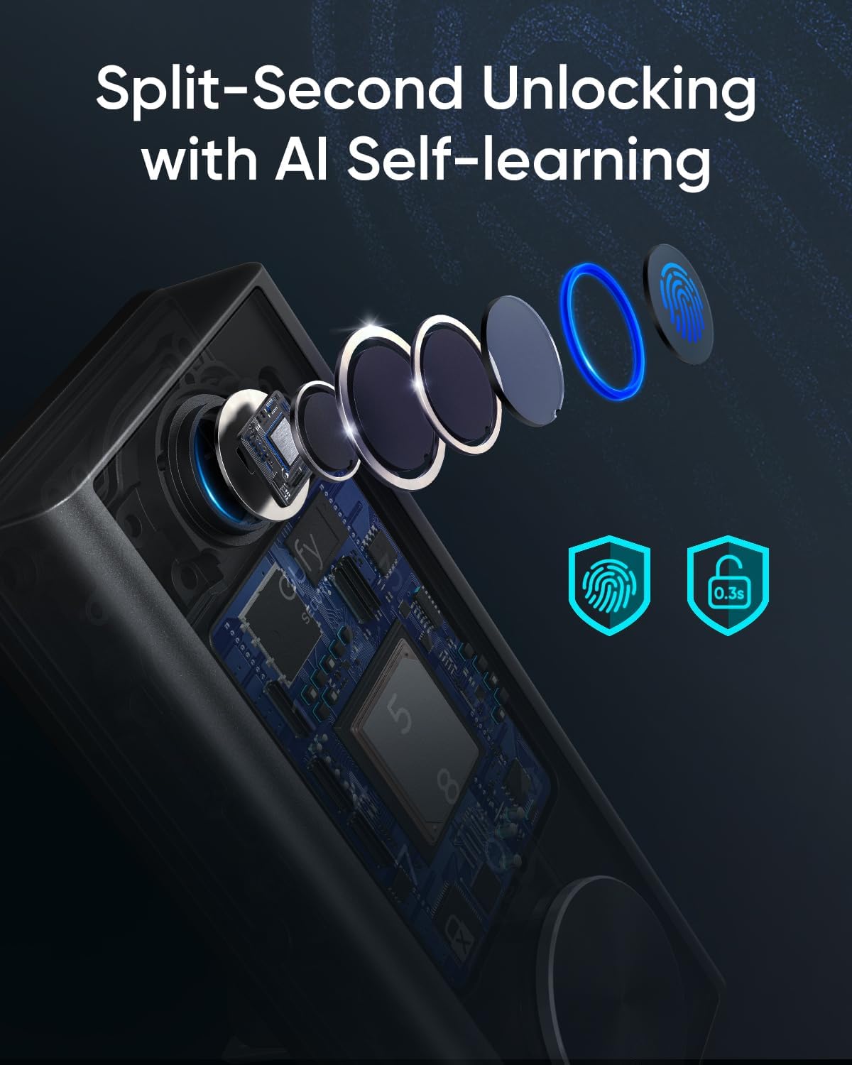 Eufy Security Smart Lock S230 Front Door Lock with Fingerprint Wi-Fi Remote Access