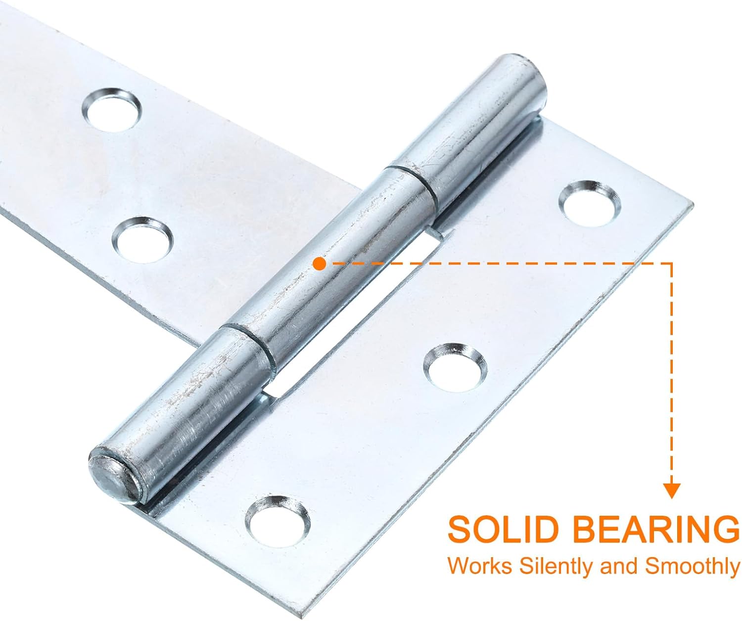 4Pcs T-Strap Door Hinges 9inch Wrought Tee Shed Gate Hinges White Zinc