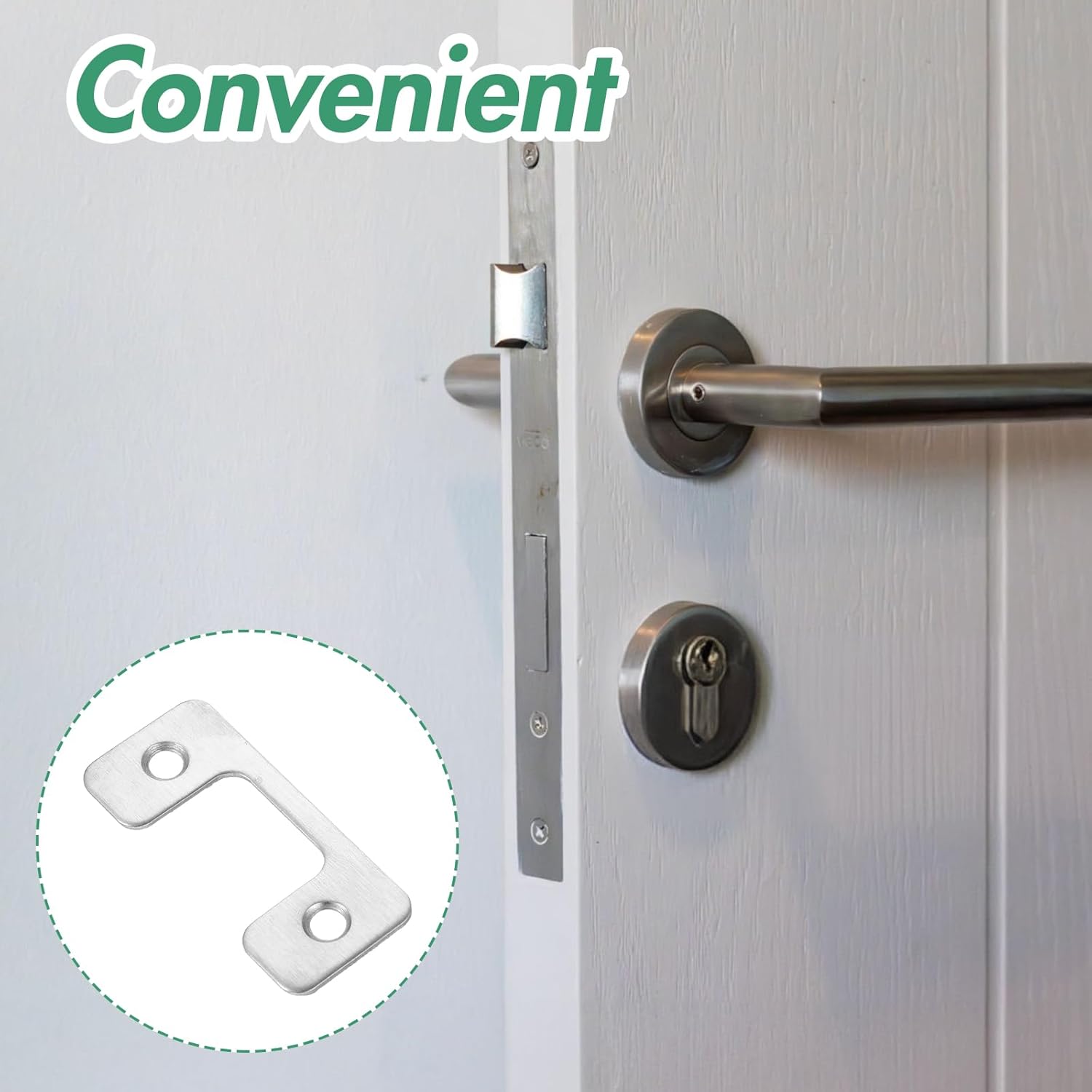 4-Piece Adjustable Door Strike Plate Set with for Exterior Doors Deadbolt Security