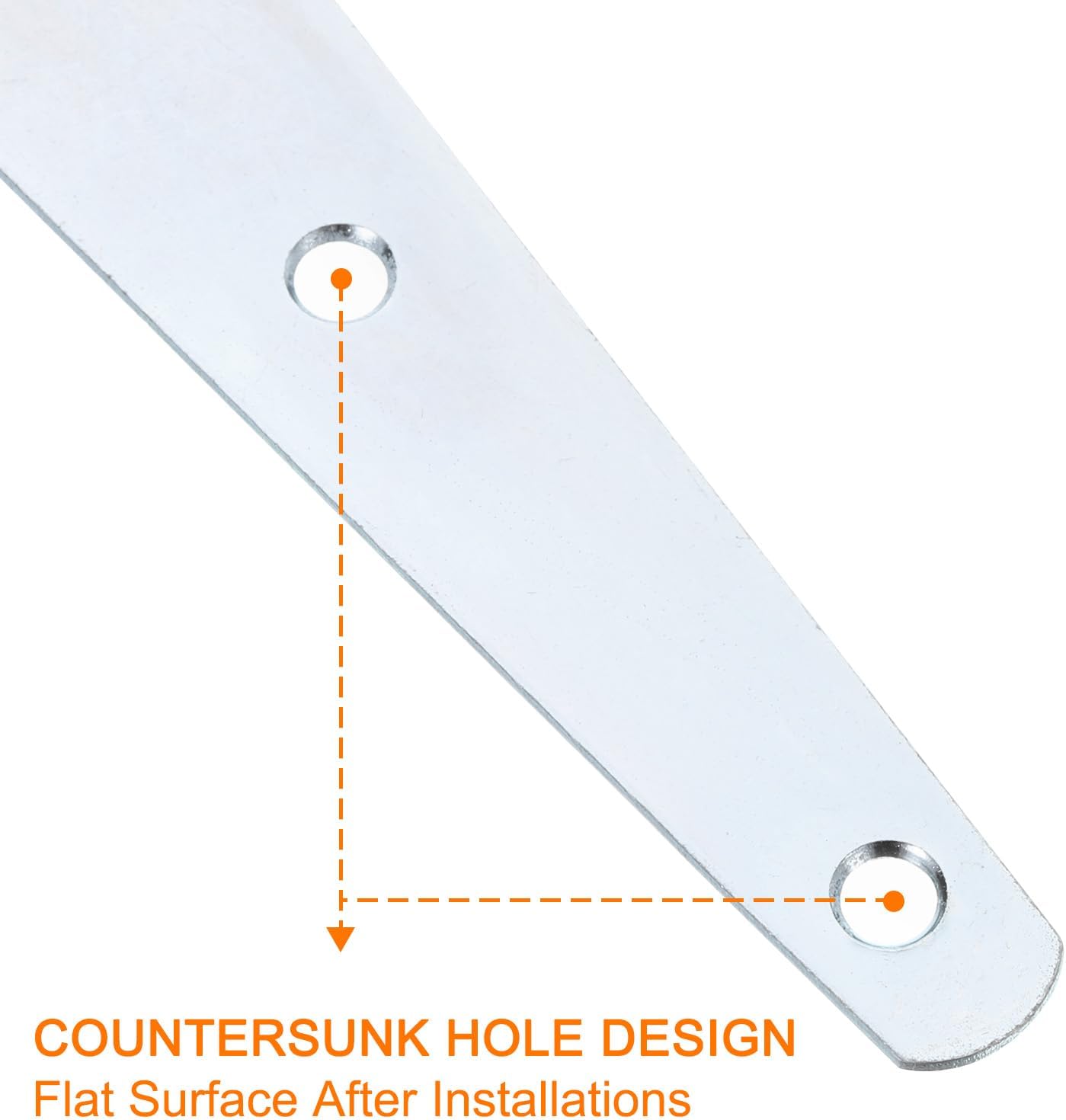 4Pcs T-Strap Door Hinges 9inch Wrought Tee Shed Gate Hinges White Zinc