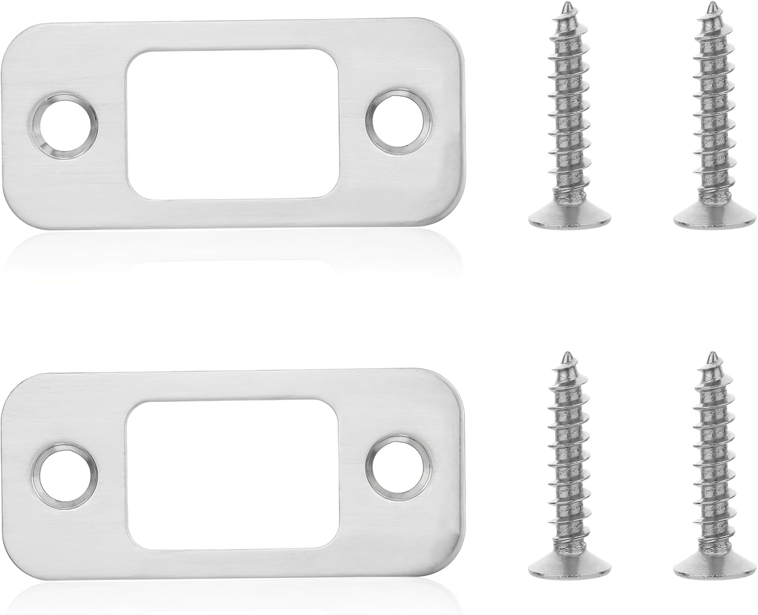 Easy Installation High-Grade Door Lock Plate Kit 2Pack Deadbolt Strike Plate with Screws for Heavy-Duty Doors