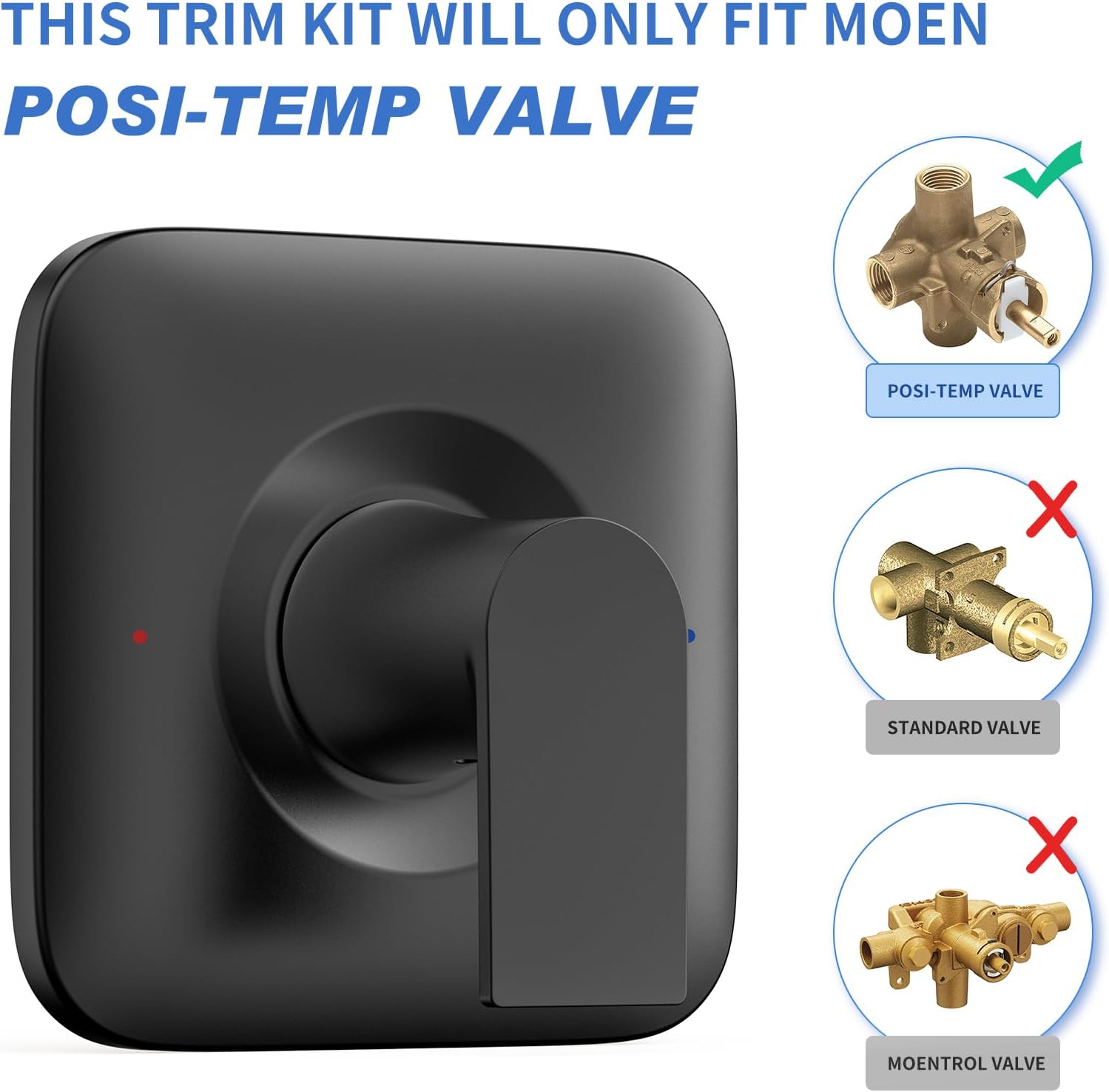 Moen Genta LX Faucet Trim Kit Matte Black - Easy Installation with 2510 Valve Required