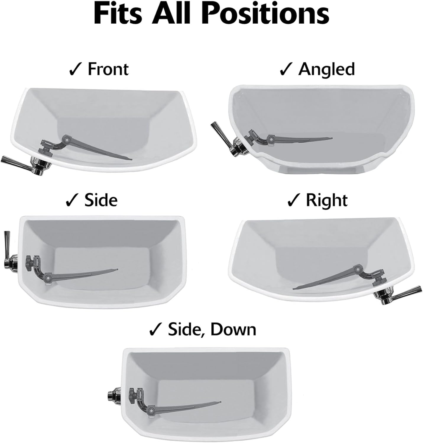 Korky 6094BP StrongARM Tank Lever - Universal Fit Toilet Tank independency Kit Gold Finish