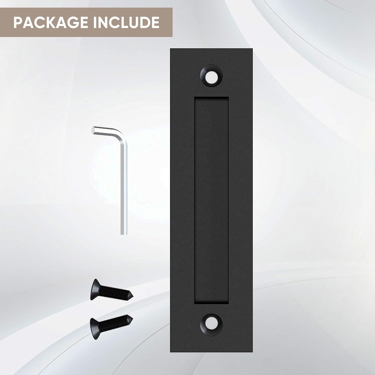 Superior Quality 8-35 Finger Flush Pull Handle for Barn Doors Cabinets Matte Black