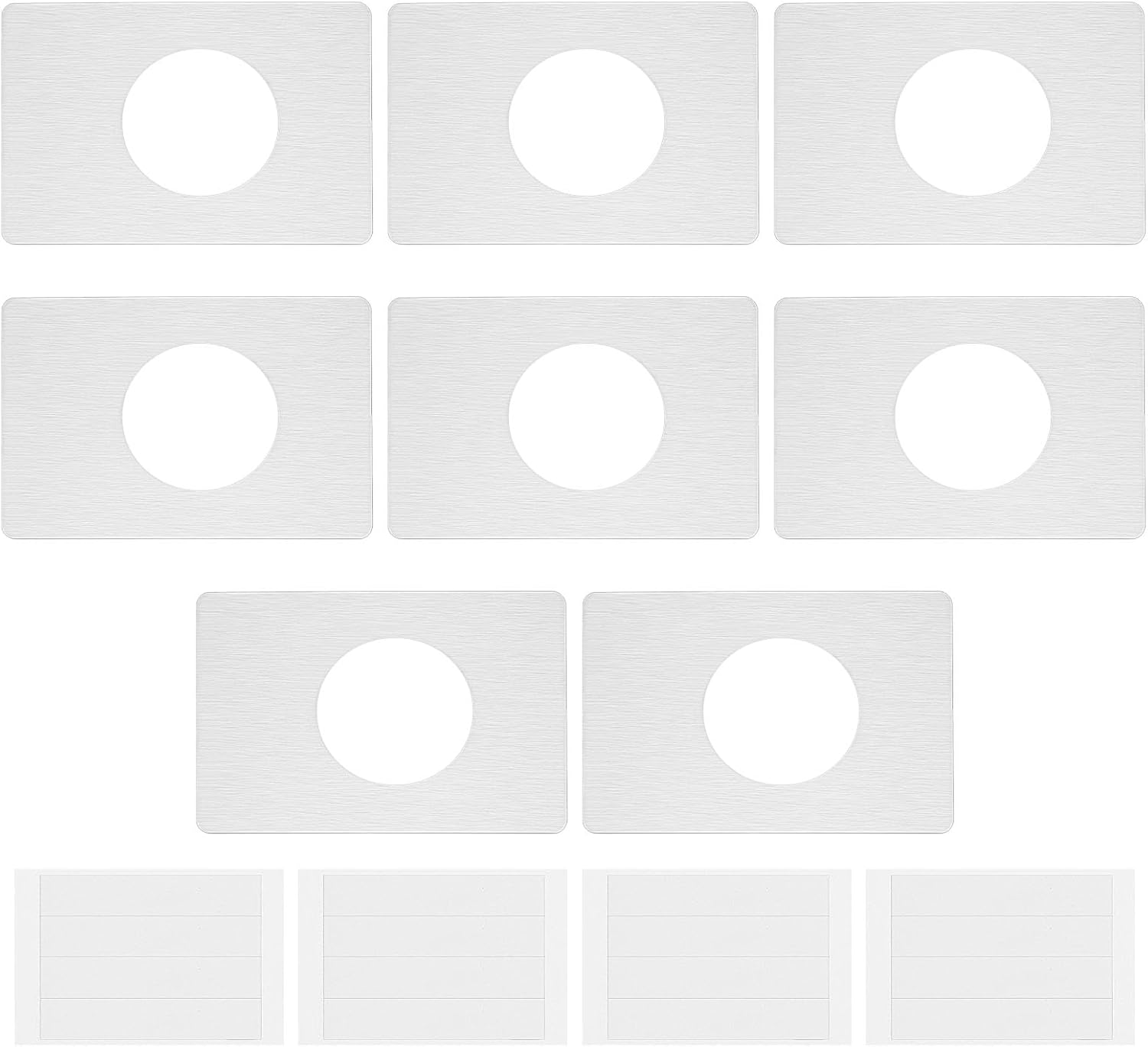 Sing FLD8-Piece 13CM x 9CM Stainless Steel Door Lock Repair Plate Set for 55CM Spherical Locks Silver