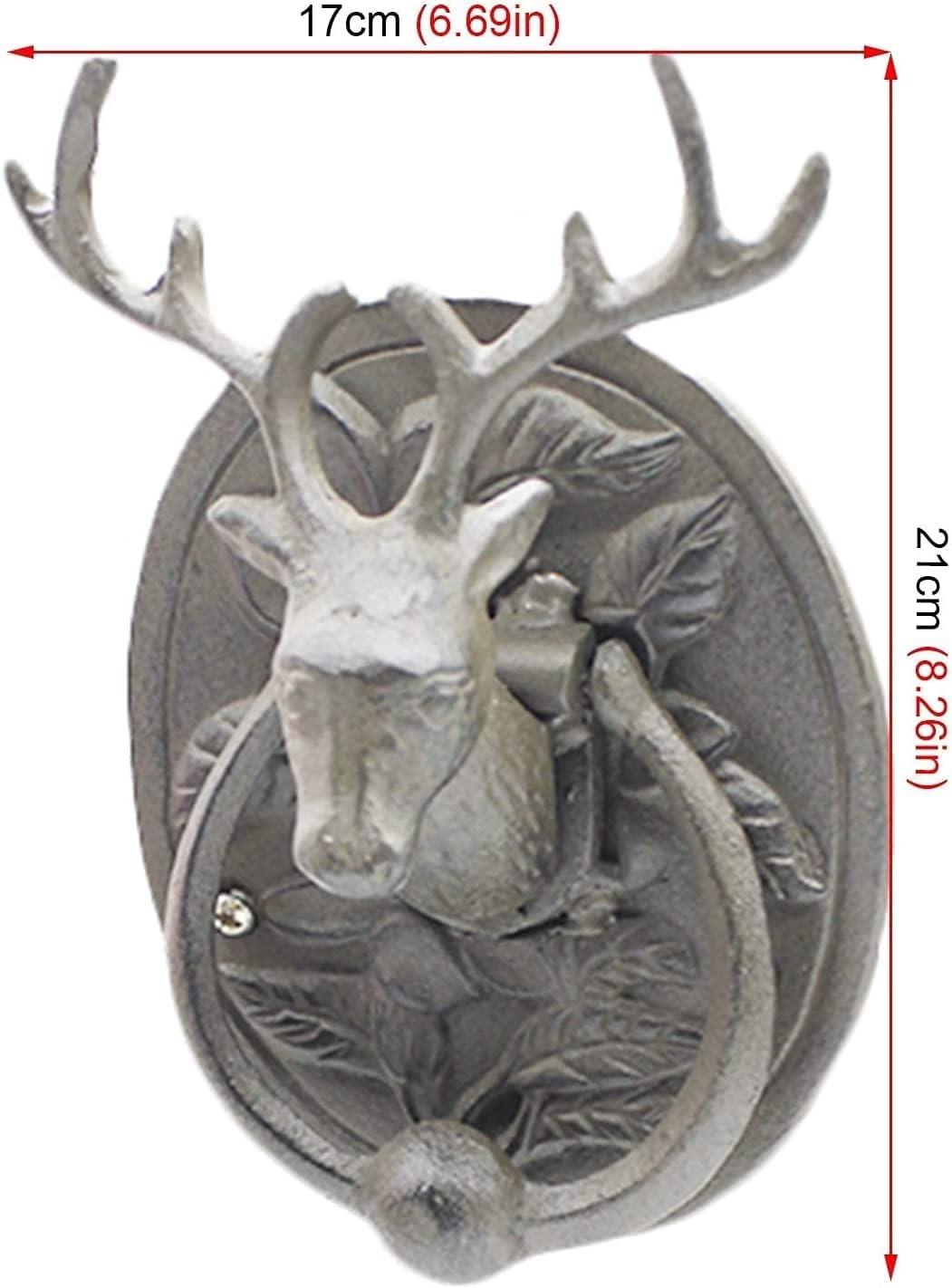 SEVEEZ Vintage Farmhouse Cast Iron Door Knocker with Elk Design