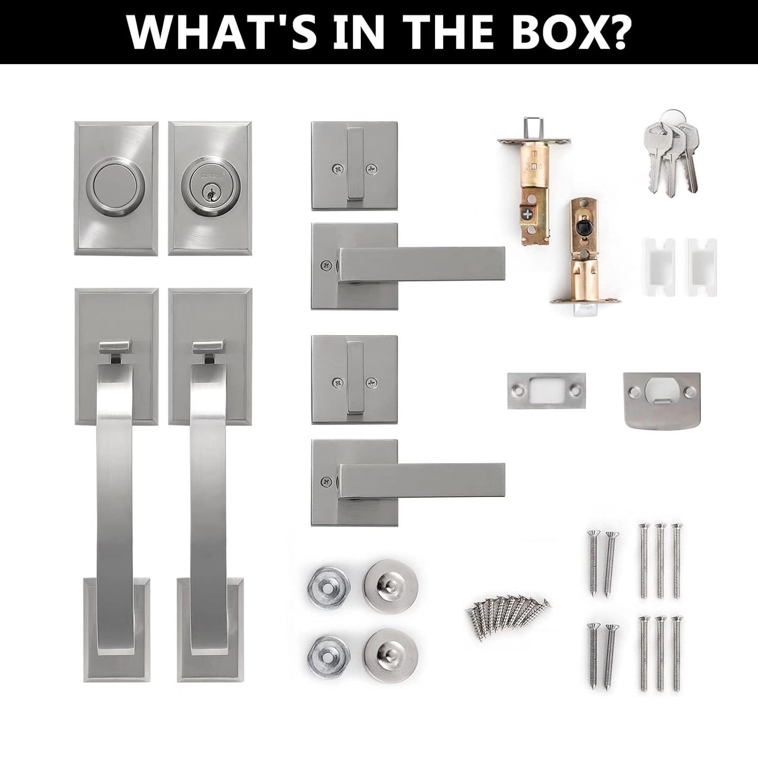 NeuType Front Door Handle Set - Heavy Duty Door Lock for Standard Doors