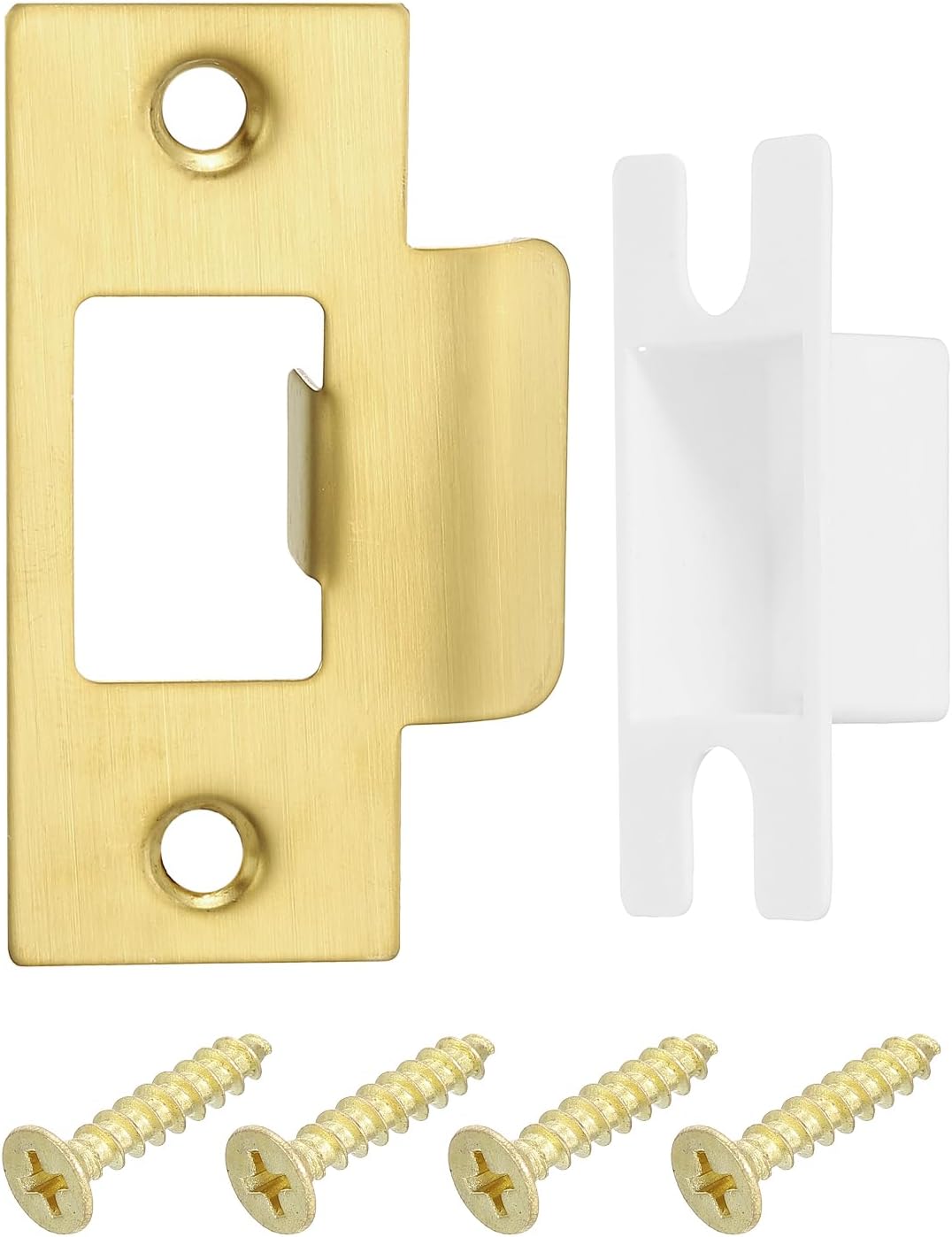 Replaced70mm x 403mm Stainless Steel Door Strike Plate Set of 2 with 28mm Latch Hole for Home UseGold
