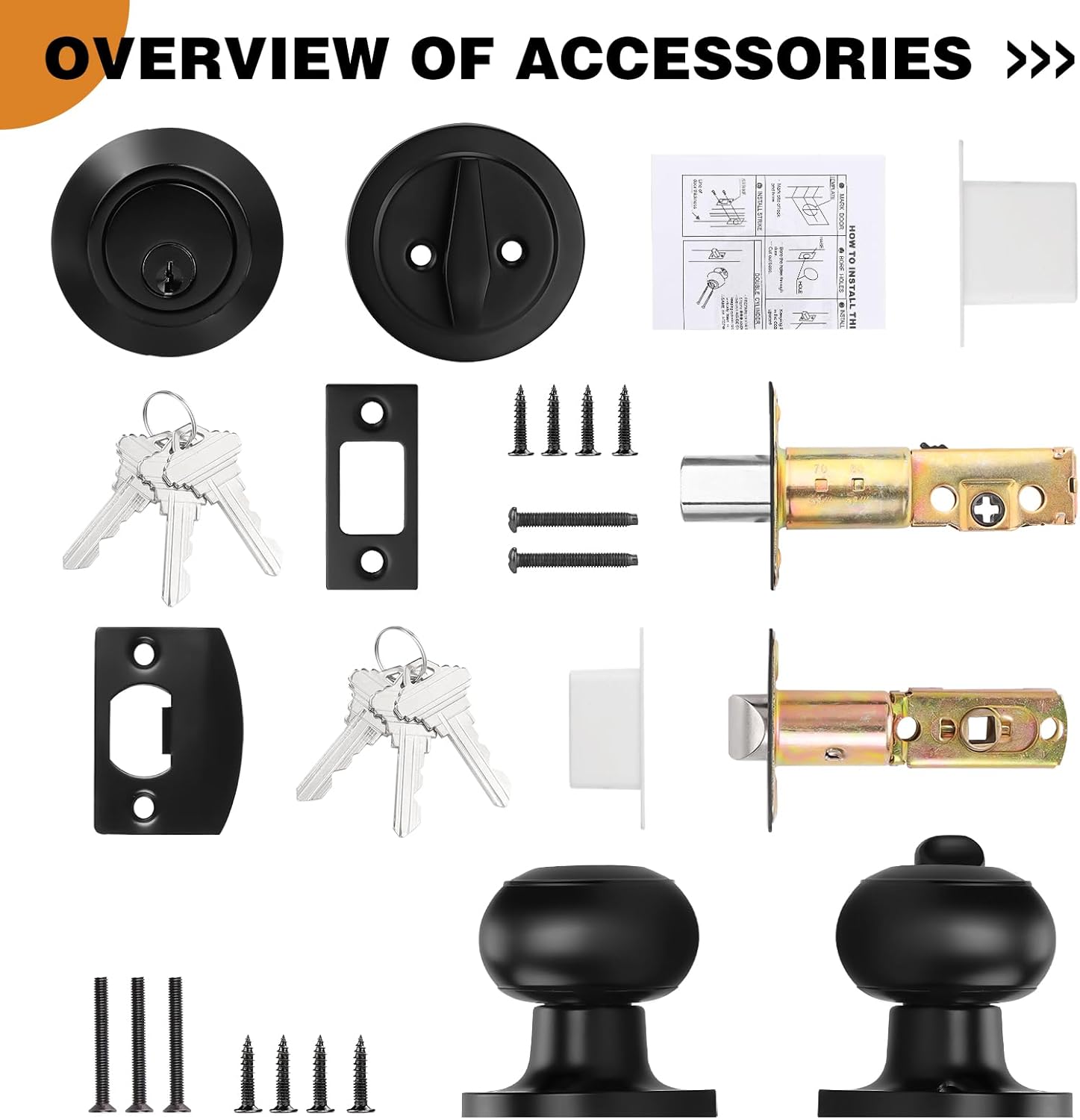 Upgraded Entry Door Knobs Deadbolt Set with Identical Keys for Home Use