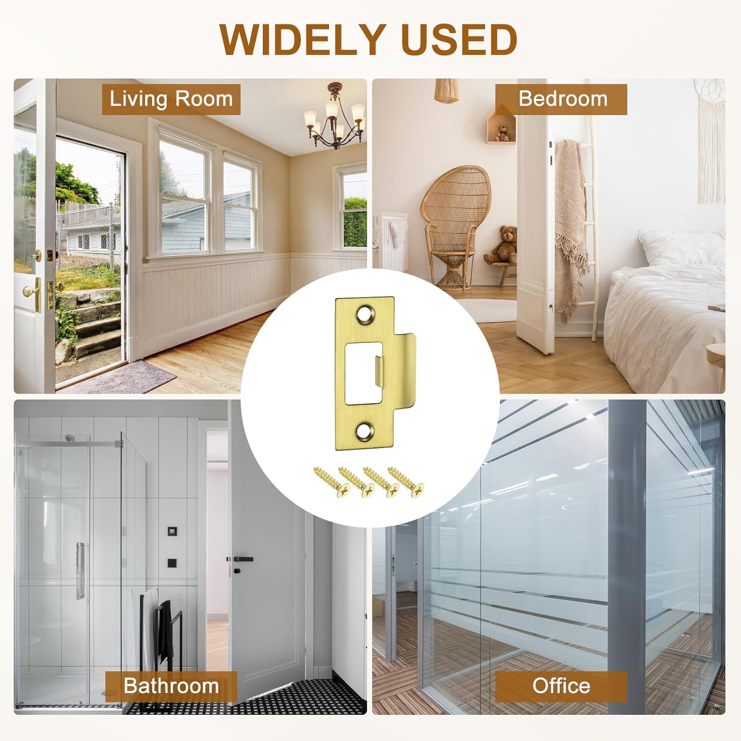 Replace Your Door Latch with Our 3-Piece Stainless Steel Strike Plate for a Safer and Stronger Home