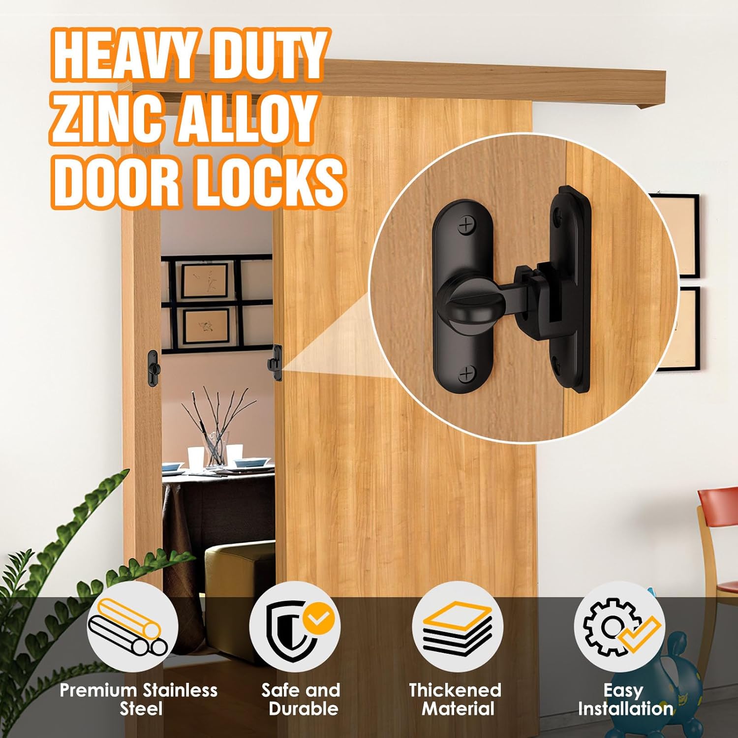 Small 90180 Flip Sliding Door Latch with Zinc Alloy - Durable and Easy to Install