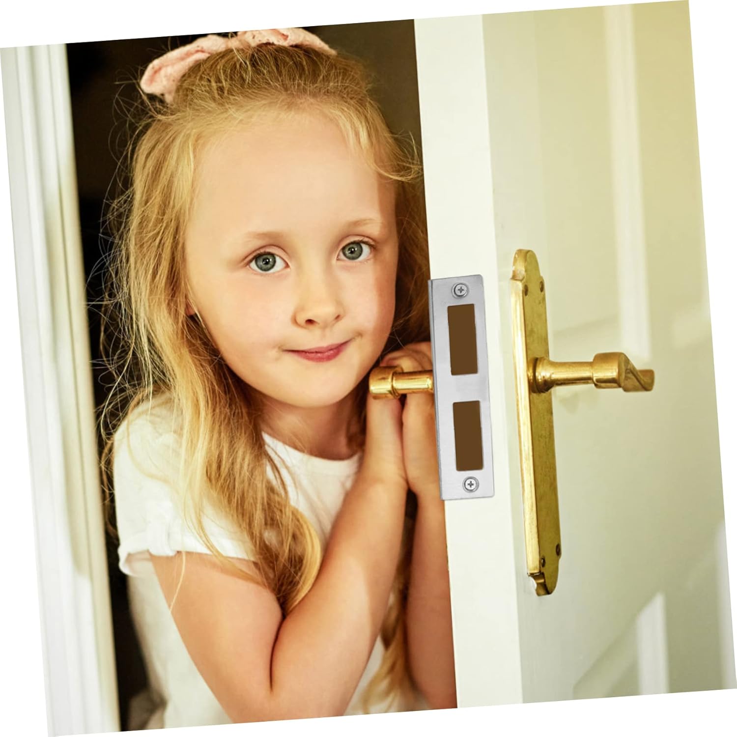 Stainless Steel Door Plate Kit for DeadboltInstallation - Secure Durable Door Reinforcement