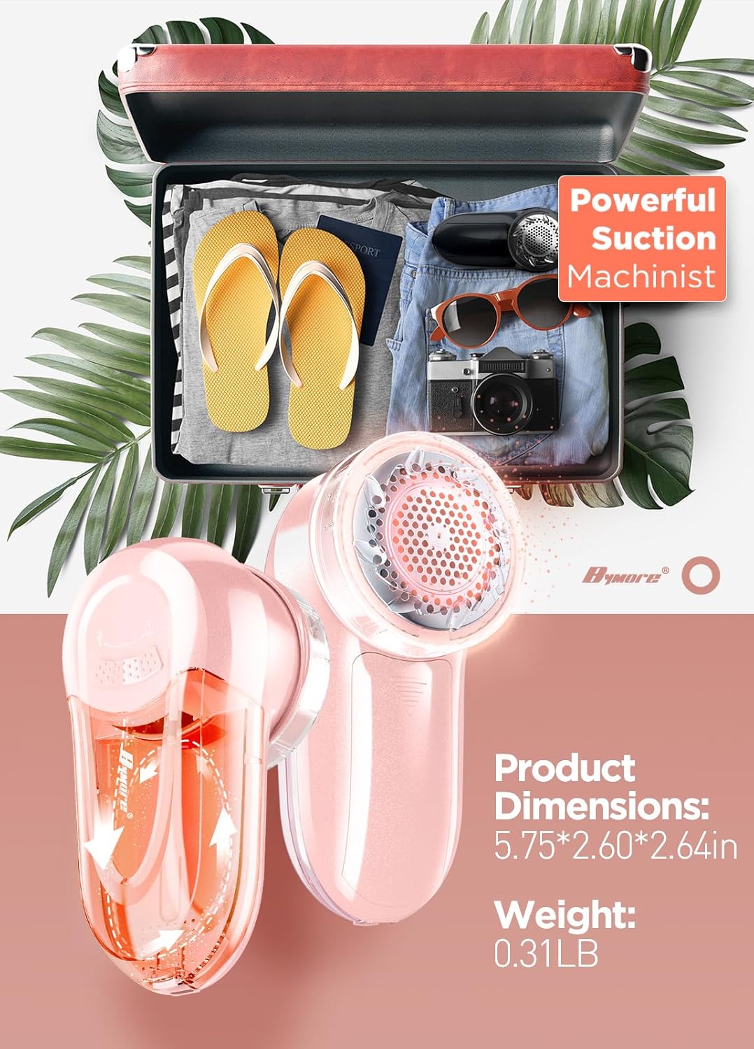 Bymore Skin Smooth Lint Shaver and Sweater Remover 3-in-1 Design for Clothes and Furniture