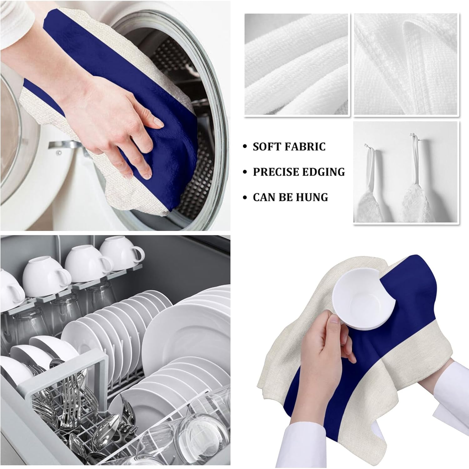 Stylish Christmas Kitchen Towels Northwest Blue Geometric Design for Track Daily Use Decor