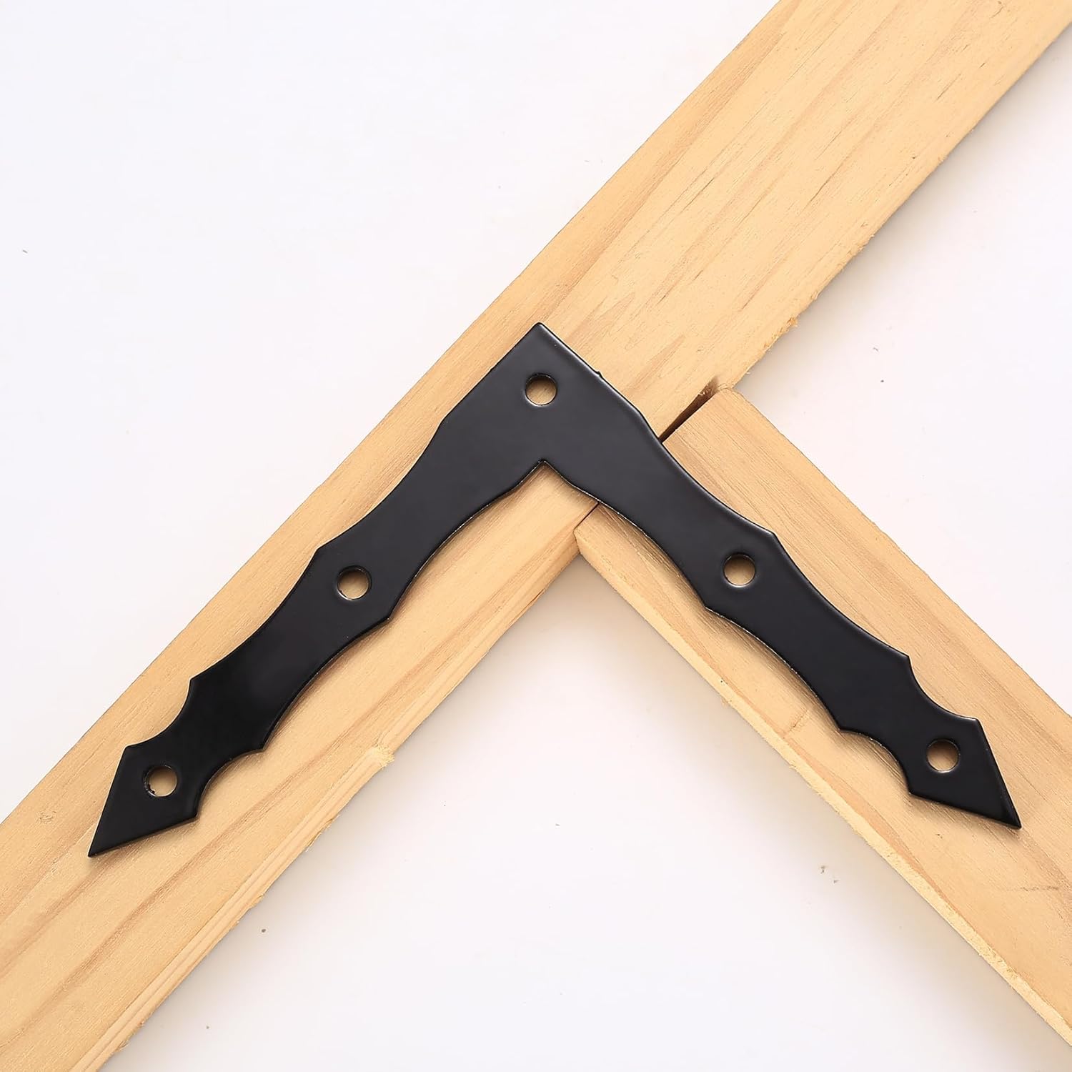 Decorative Corner Brackets Rustic Black 10-Piece Barn Door L-Shape Corner Brace Bracket for Home Outdoor Use