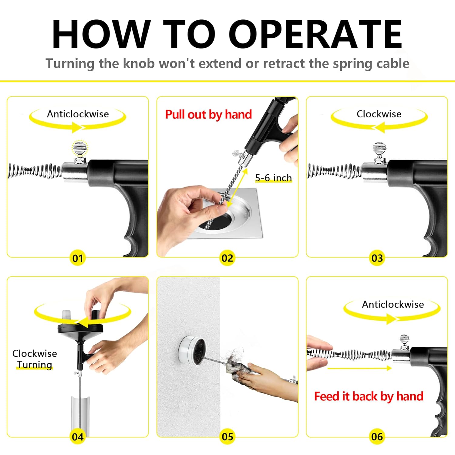 Drain Auger 25 Ft Heavy Duty_drain Clog Remover Effective for All Homes
