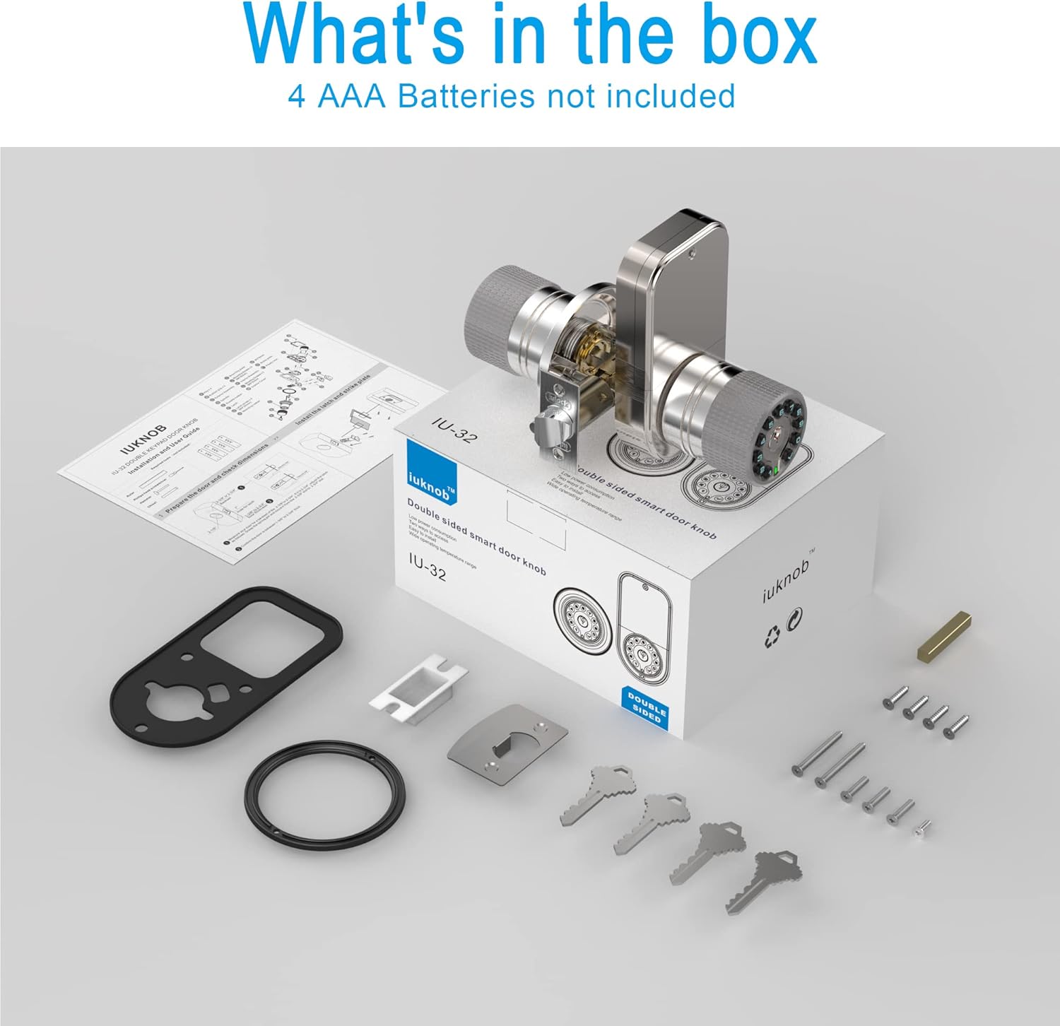 Double Sided Door Keypad Keyless Entry Smart Door Lock waterproof weatherproof secure