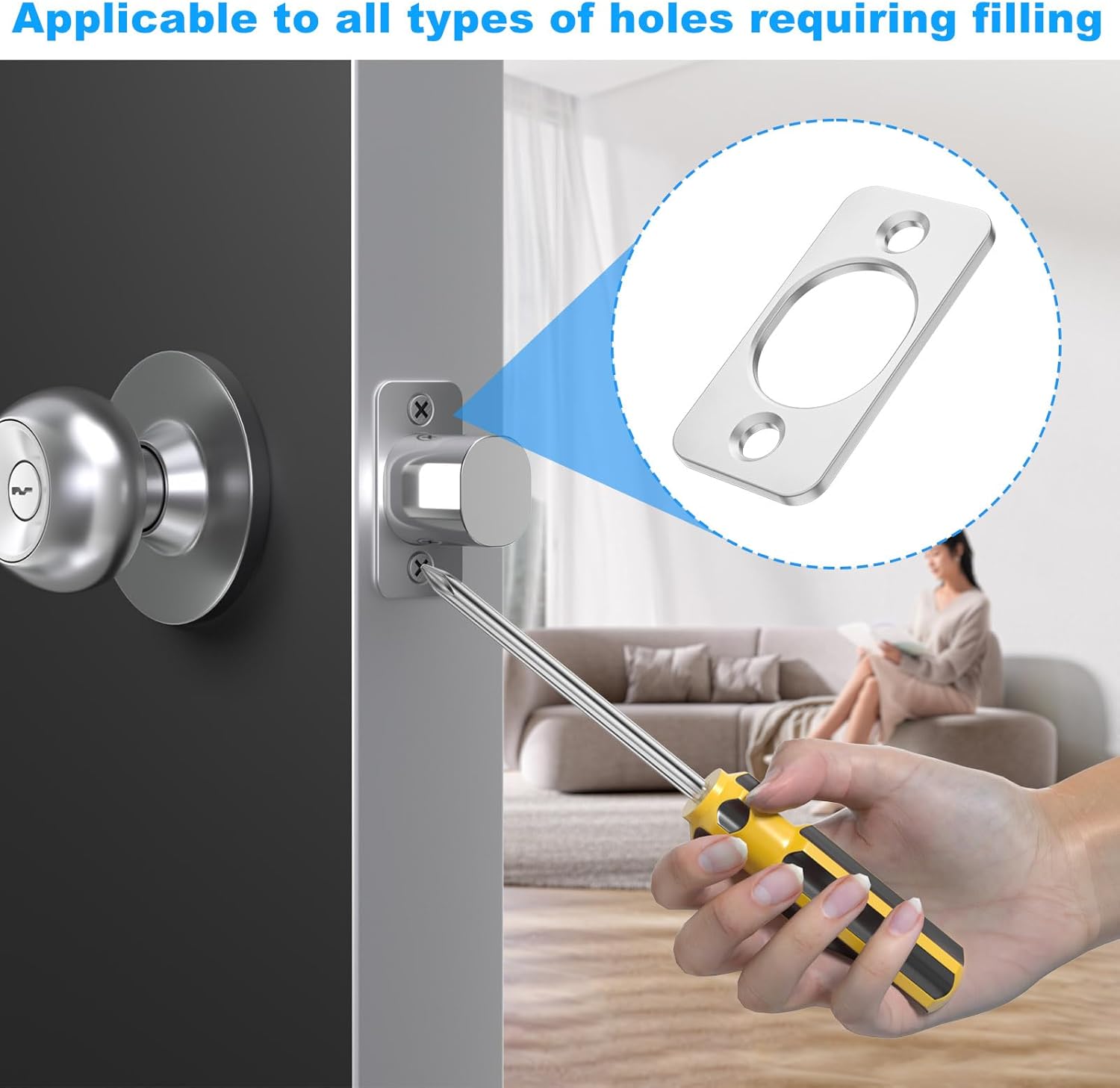 RO6G Strike Plate Door Backplate - 1x2-14 Round Corner Deadbolt Strike Plate for Security Doors