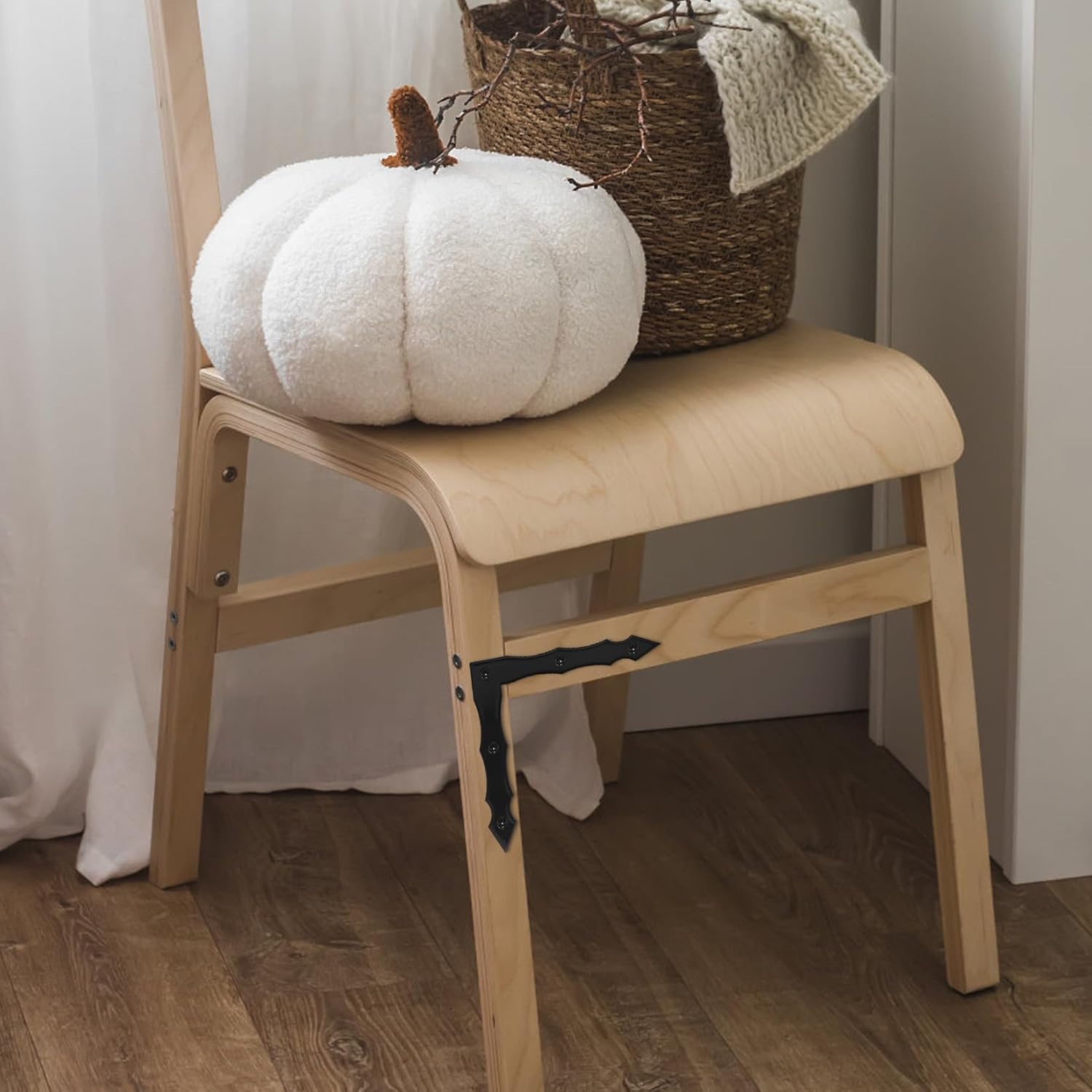 Decorative Corner Brackets Rustic Black 10-Piece Barn Door L-Shape Corner Brace Bracket for Home Outdoor Use