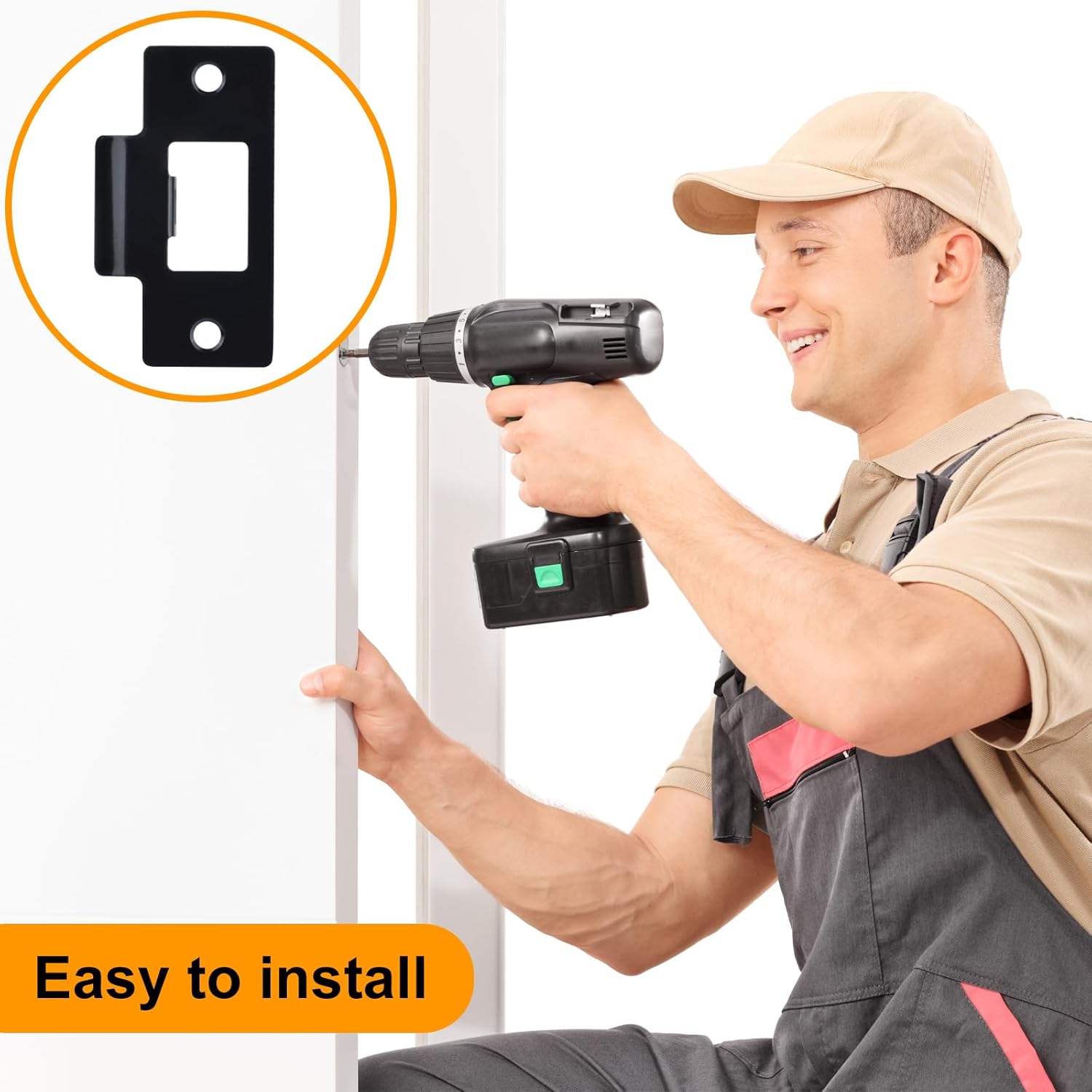 10PCS Stainless Steel Door Strike Plate Kit - Replacement Deadbolt Cover for Home Commercial Doors