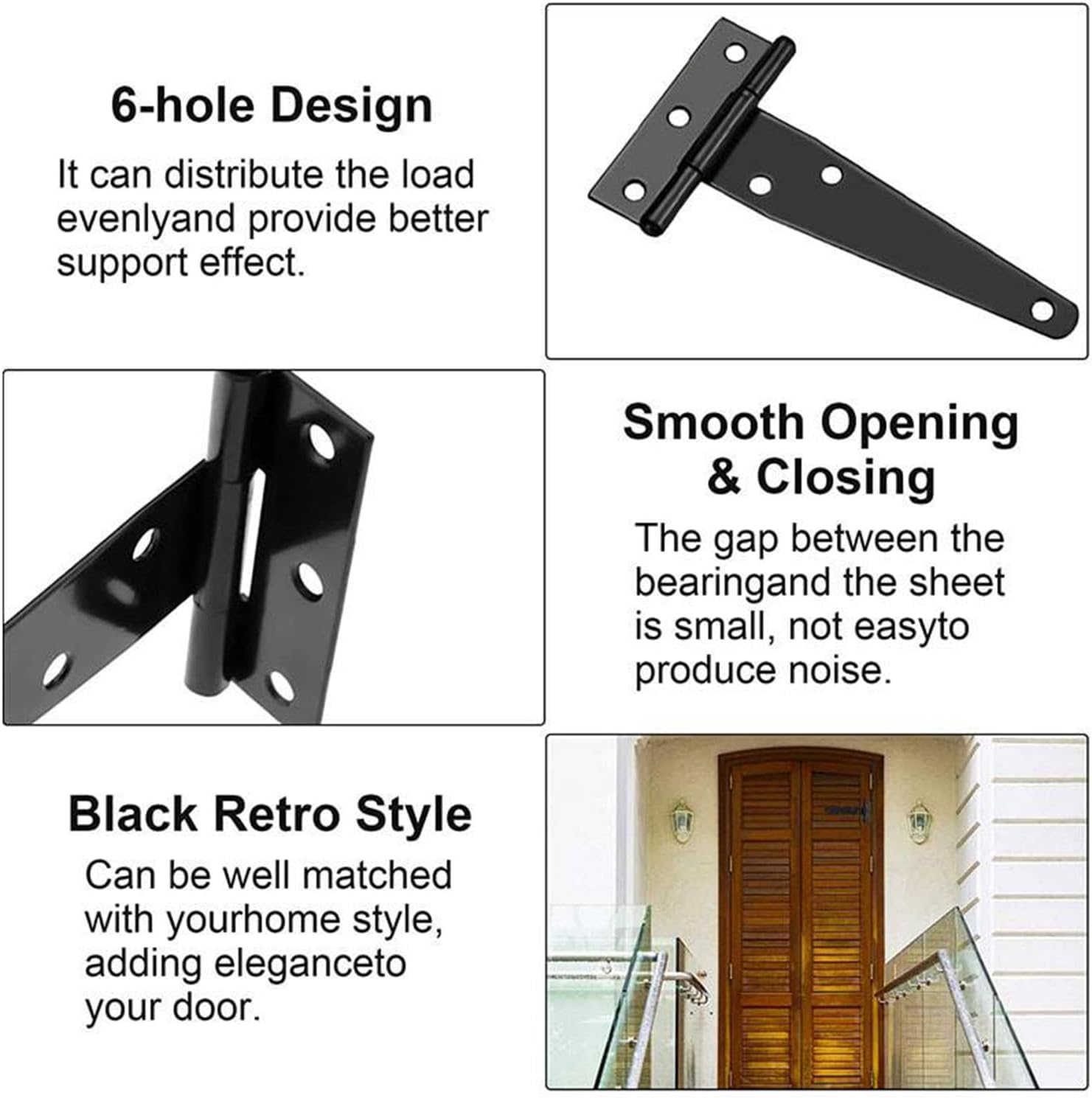 4 In Polishing Steel Gate Hinges Perfect for Barn Door Shed swung easily
