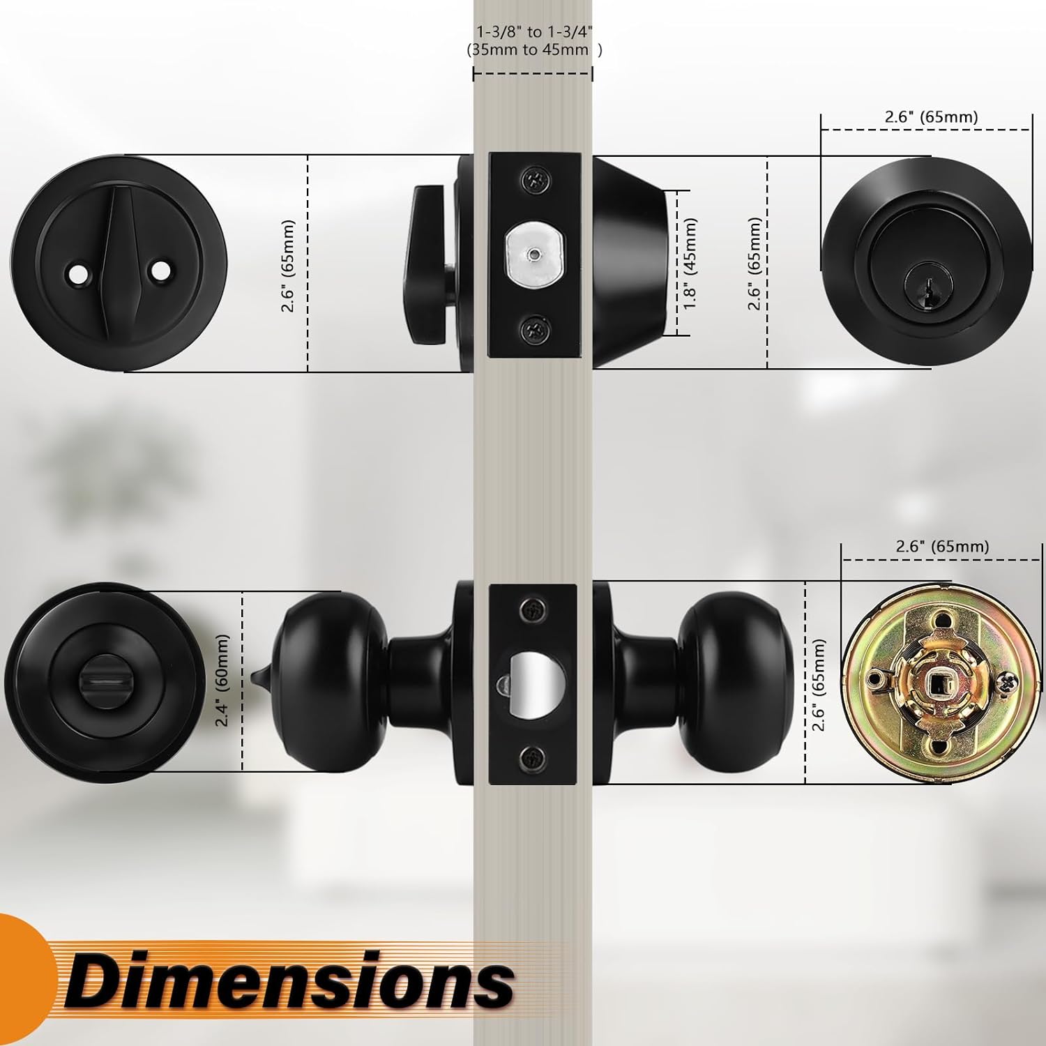 Upgraded Entry Door Knobs Deadbolt Set with Identical Keys for Home Use