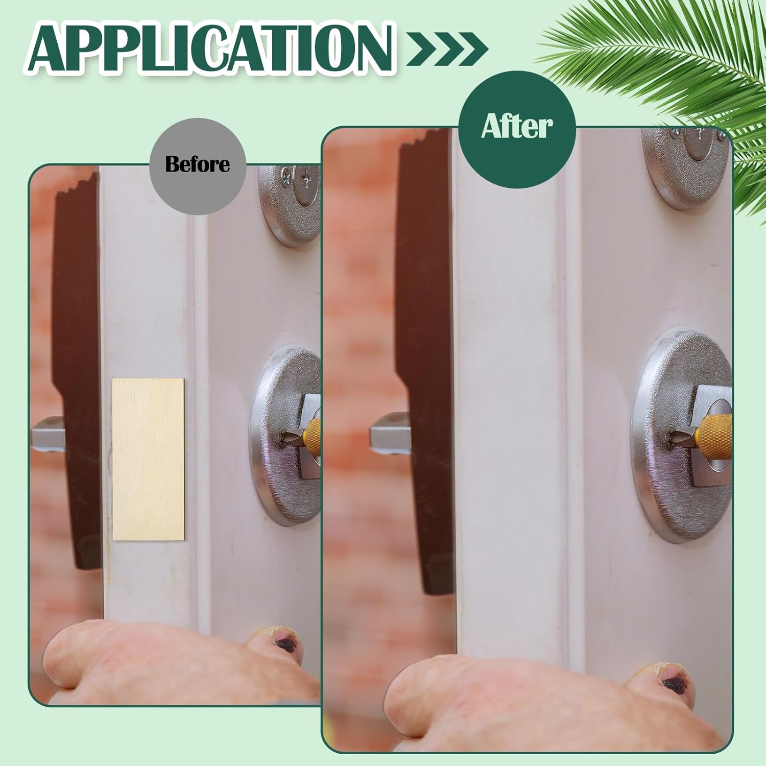 Weysat Door Edge Hole Filler Plate Set with Double Sided Tapes 1 x 2-14 measure