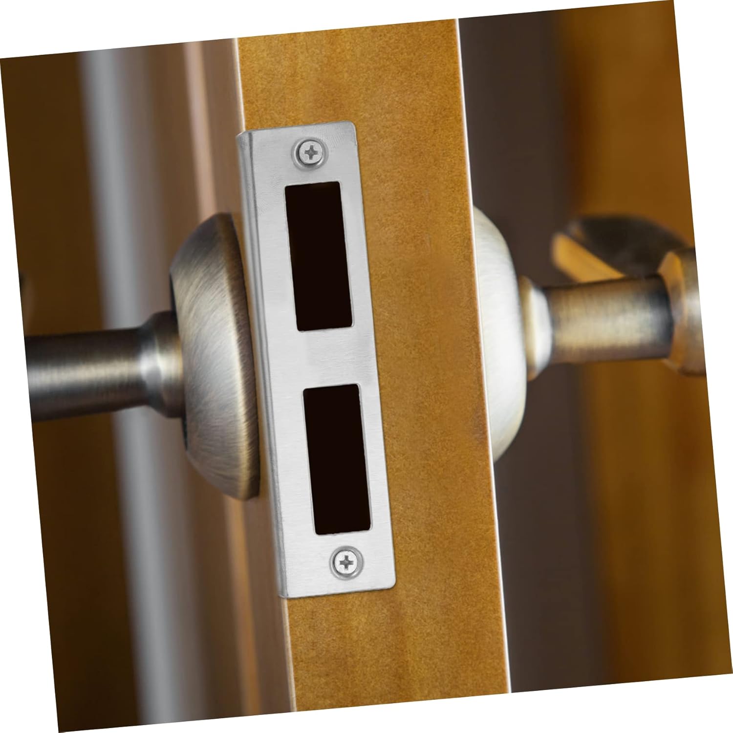 Stainless Steel Door Plate Kit for DeadboltInstallation - Secure Durable Door Reinforcement