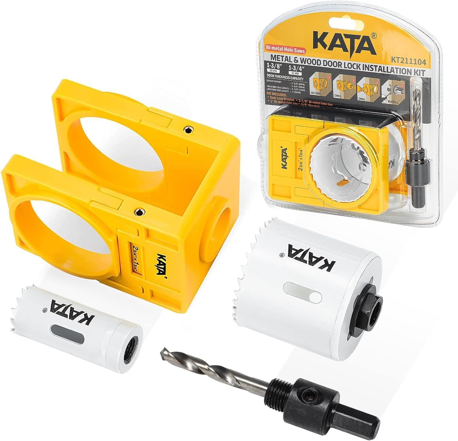 KATA Bi-Metal Door Lock Installation Kit for Metal and Wood Doors