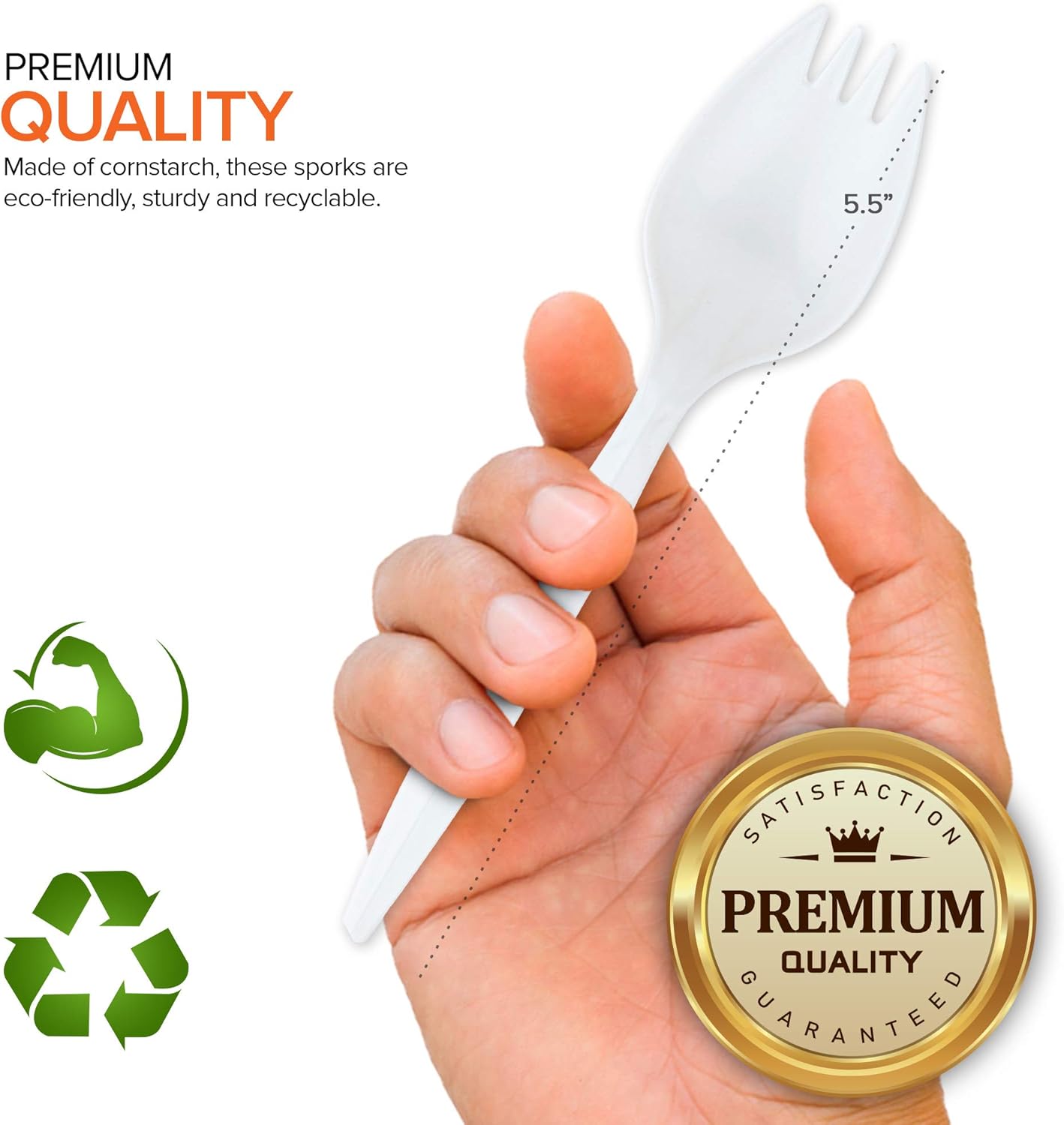 Ultimate Gift for Kids Hosts and more Premium 100-Count Disposable Spork Set