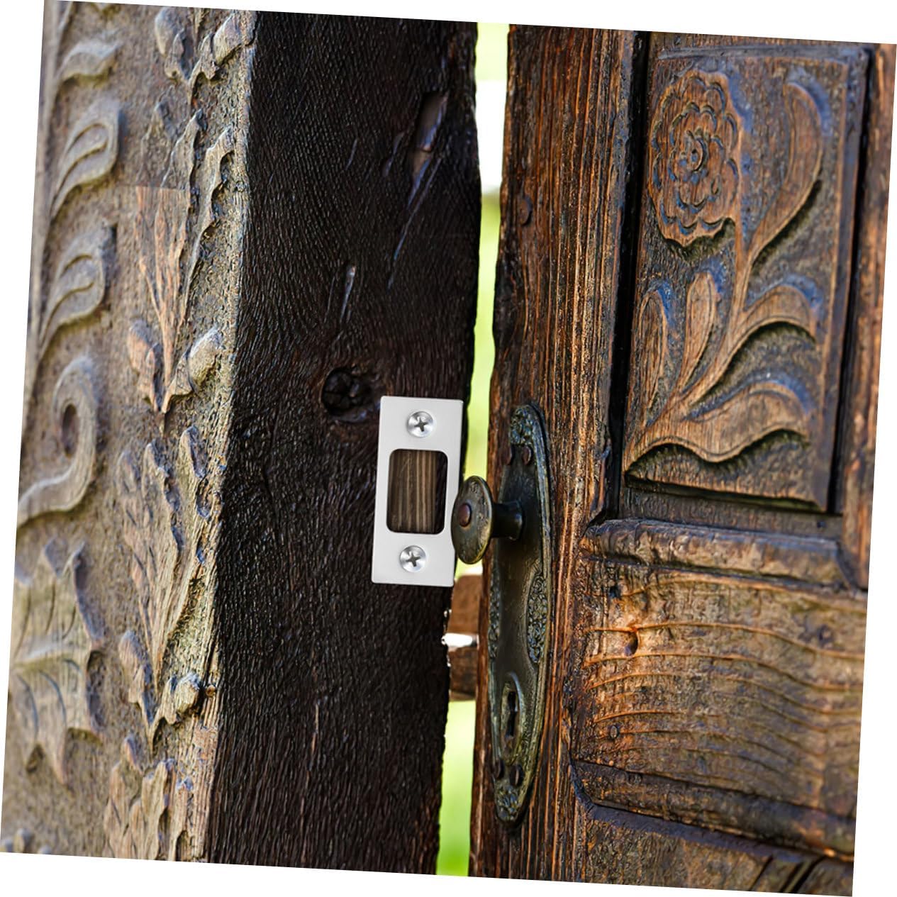 DOITOOL 4pc Stainless Steel Deadbolt Strike Plates Durable Door Backplates for Interior Exterior Doors Secure Lock Cover