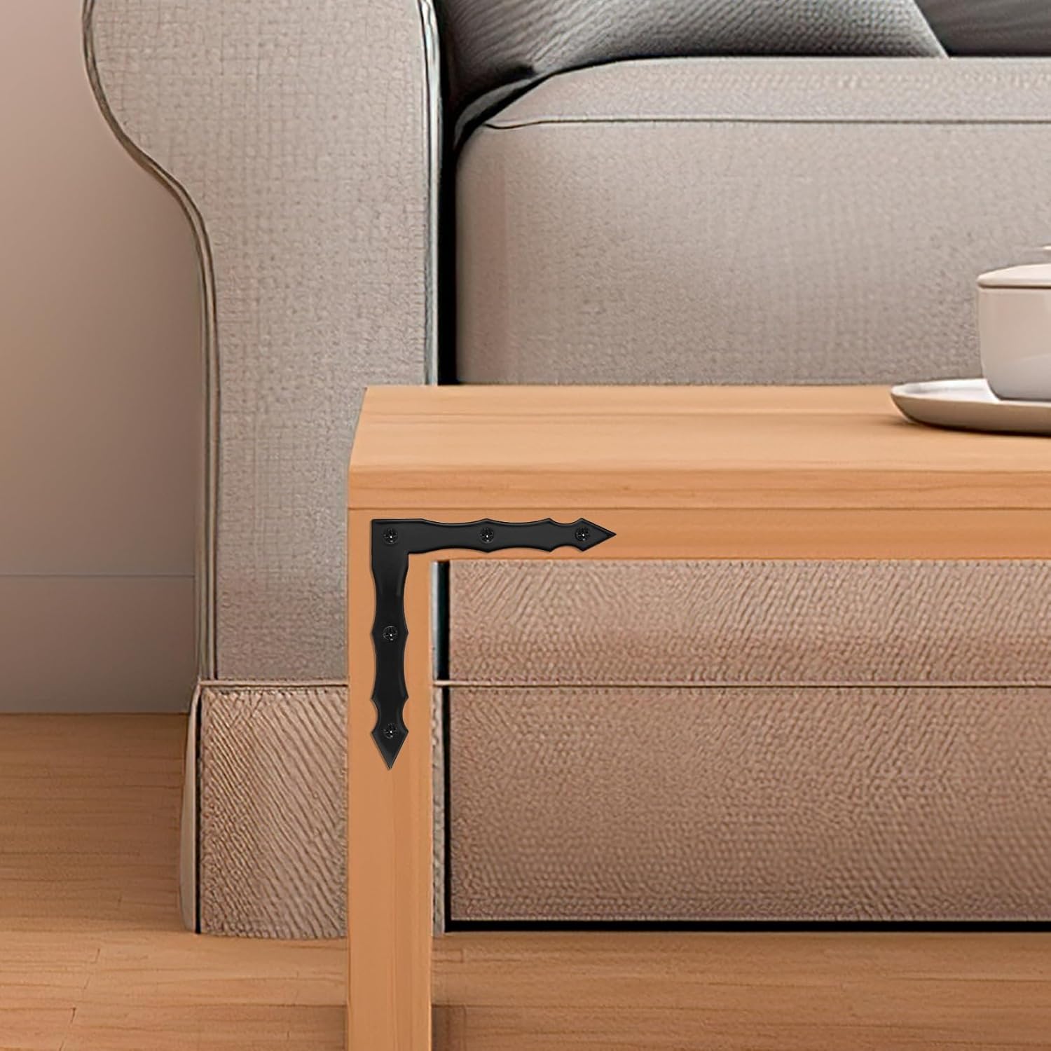 Decorative Corner Brackets Rustic Black 10-Piece Barn Door L-Shape Corner Brace Bracket for Home Outdoor Use