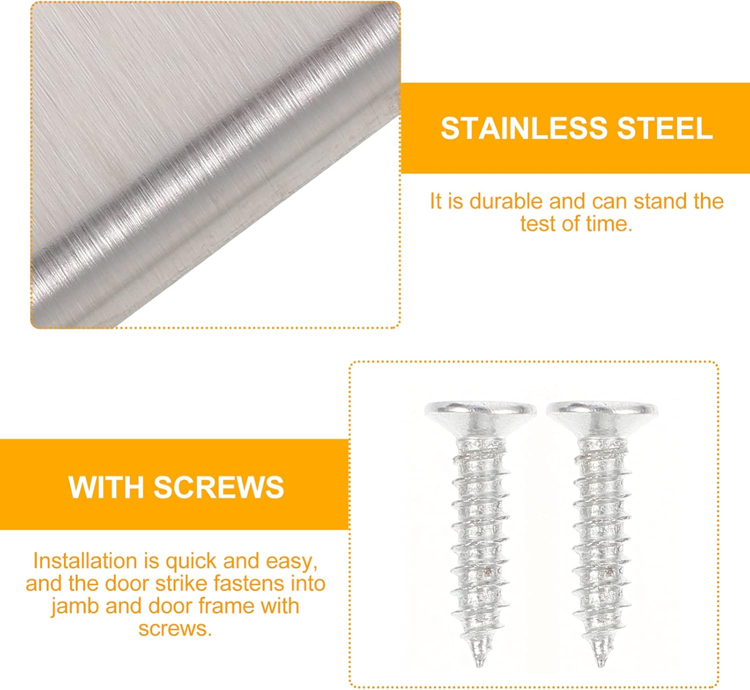 DOITool 5-Piece Stainless Steel Door Strike Plate Set for Enhanced Home Security